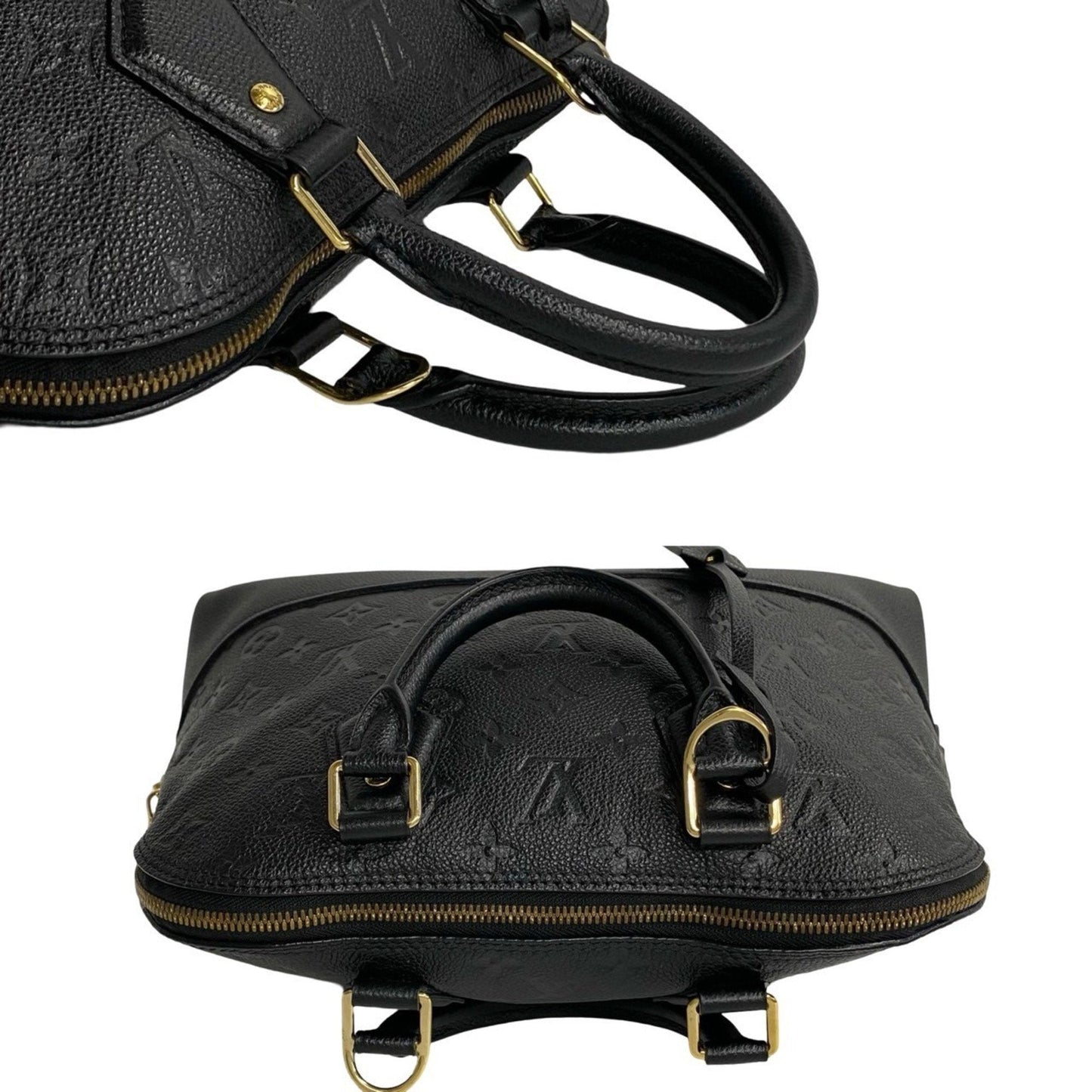 Louis Vuitton Black Leather Handbag Shoulder Bag