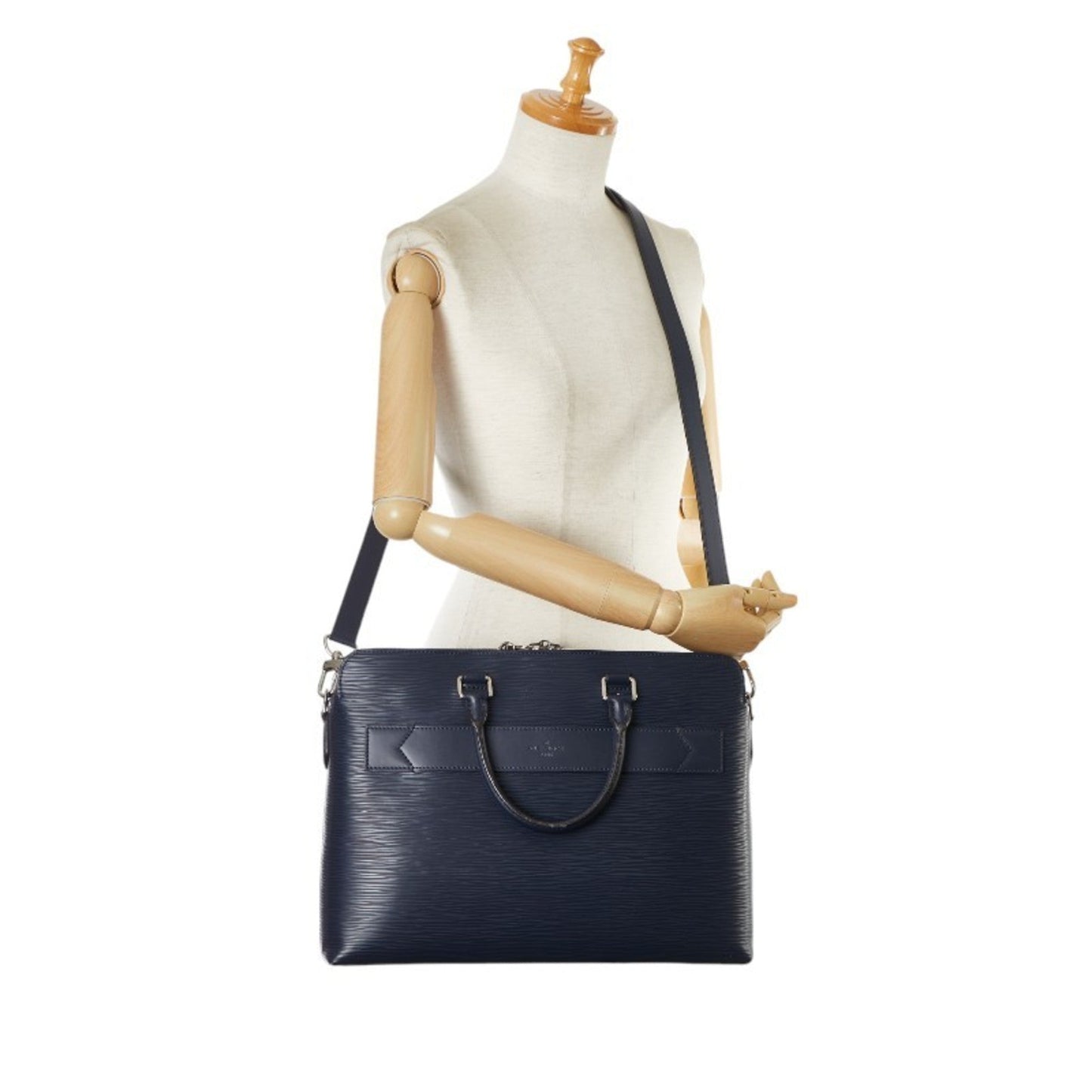 Louis Vuitton Navy Navy Blue Leather Shoulder Bag