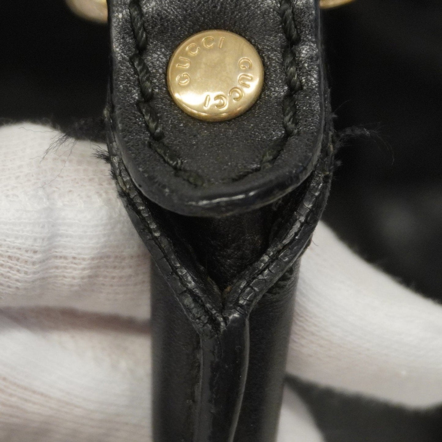 Gucci Black Leather Tote Bag