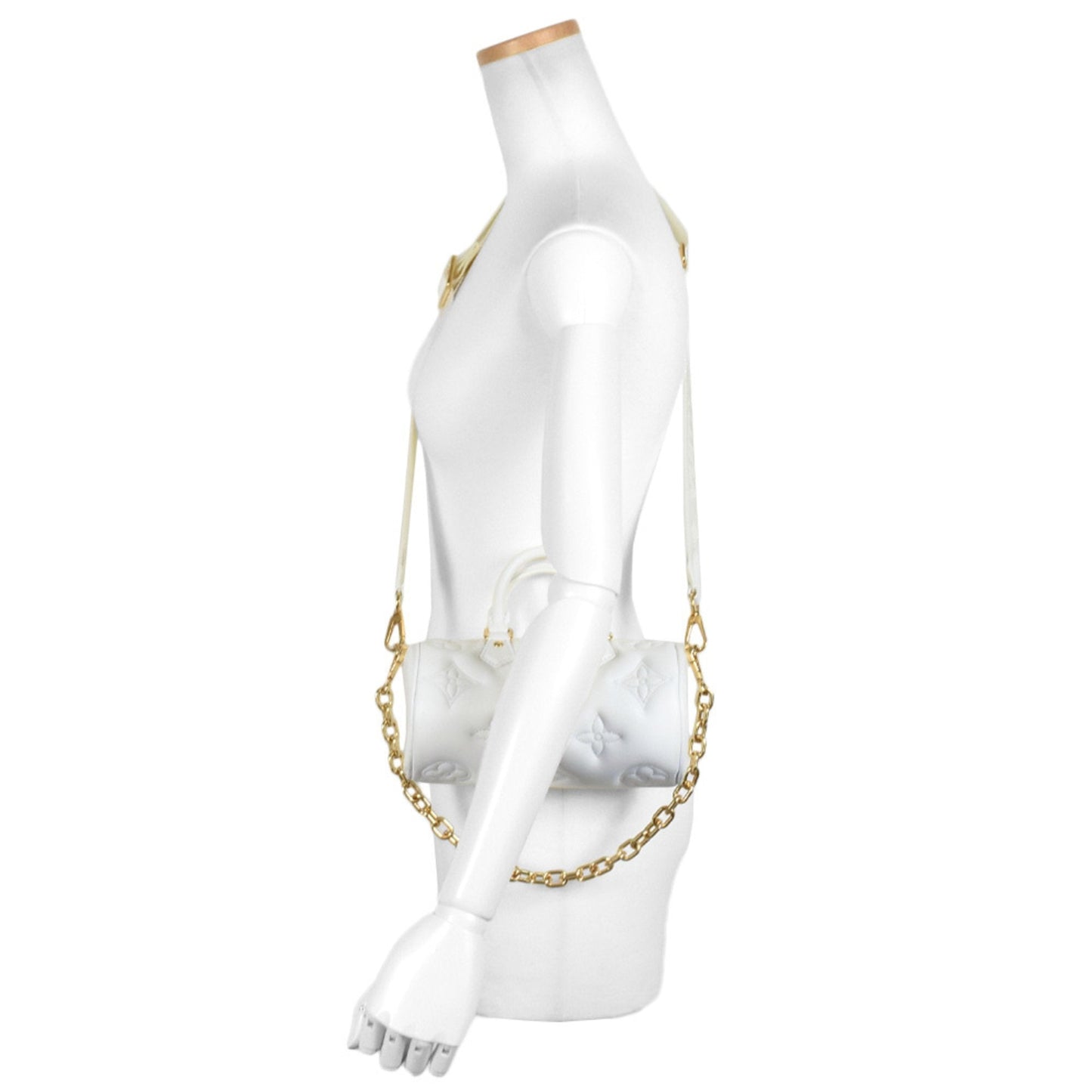 Louis Vuitton White Leather Handbag Shoulder Bag