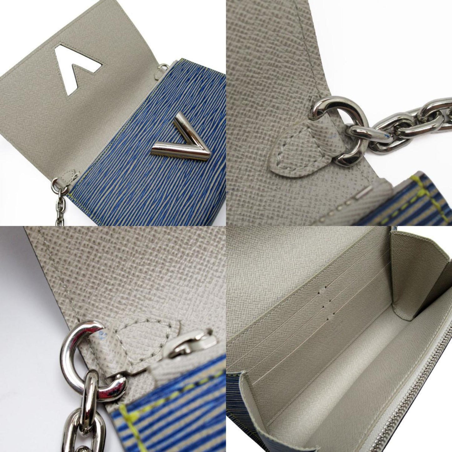 Louis Vuitton Blue Epi Leather Chain/Shoulder Wallet