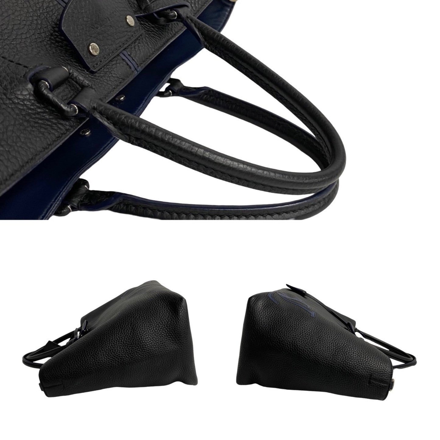 Louis Vuitton Black Leather Shoulder Bag Tote Bag