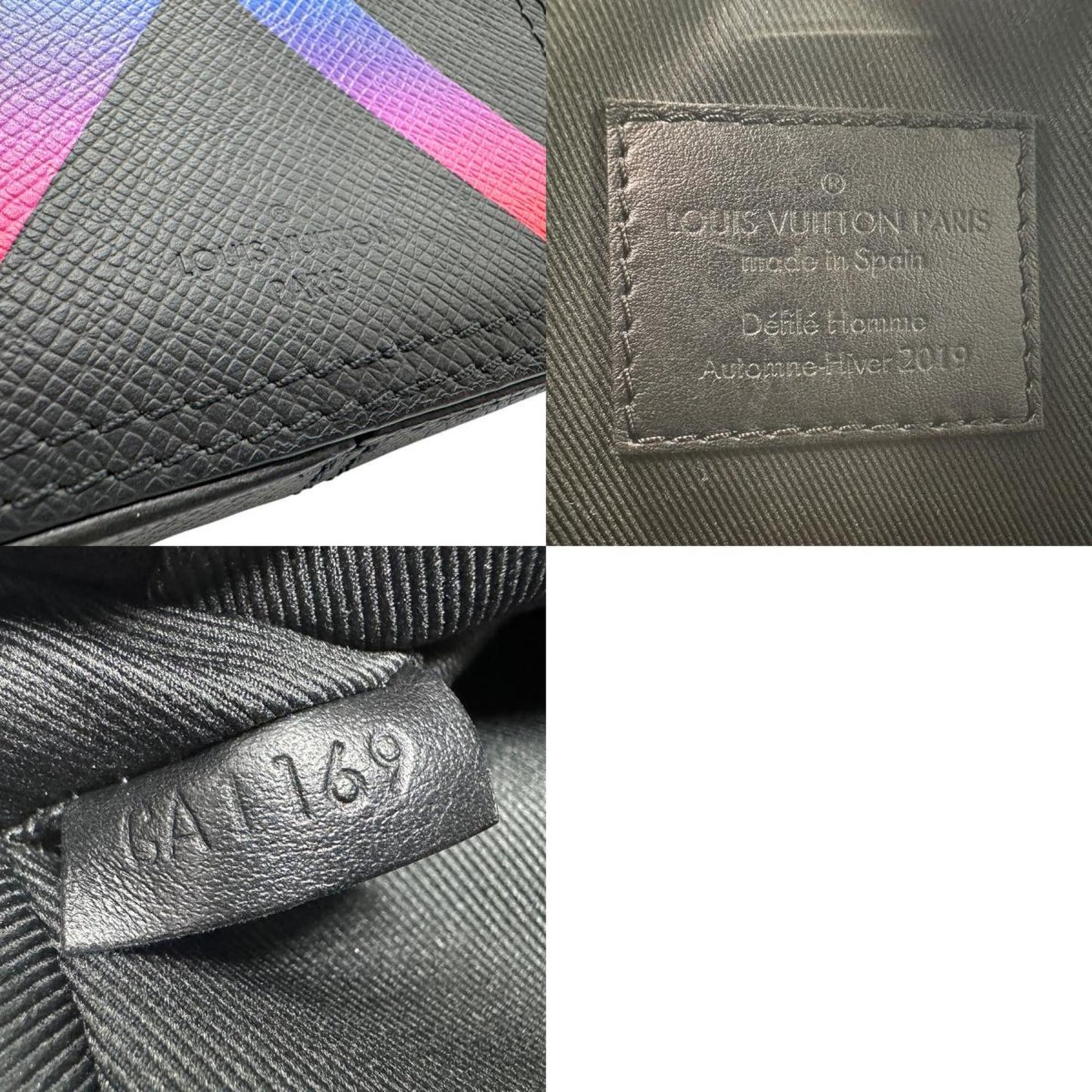 Louis Vuitton Black Multi-Color Taiga Leather Shoulder Bag