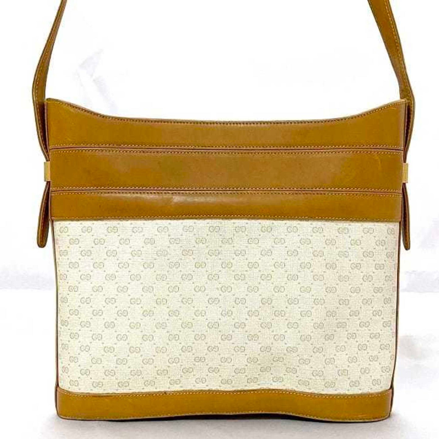 Gucci Beige Brown Pvc Leather Shoulder Bag
