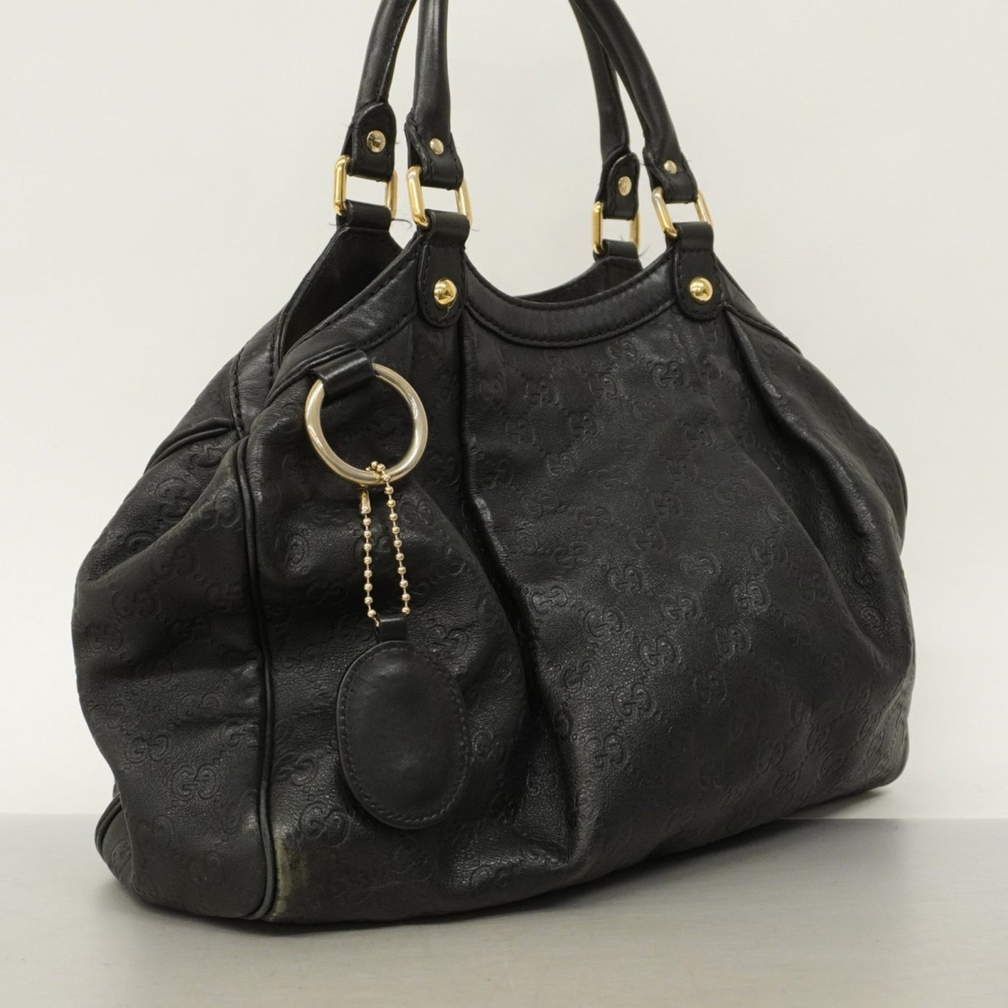 Gucci Black Leather Tote Bag