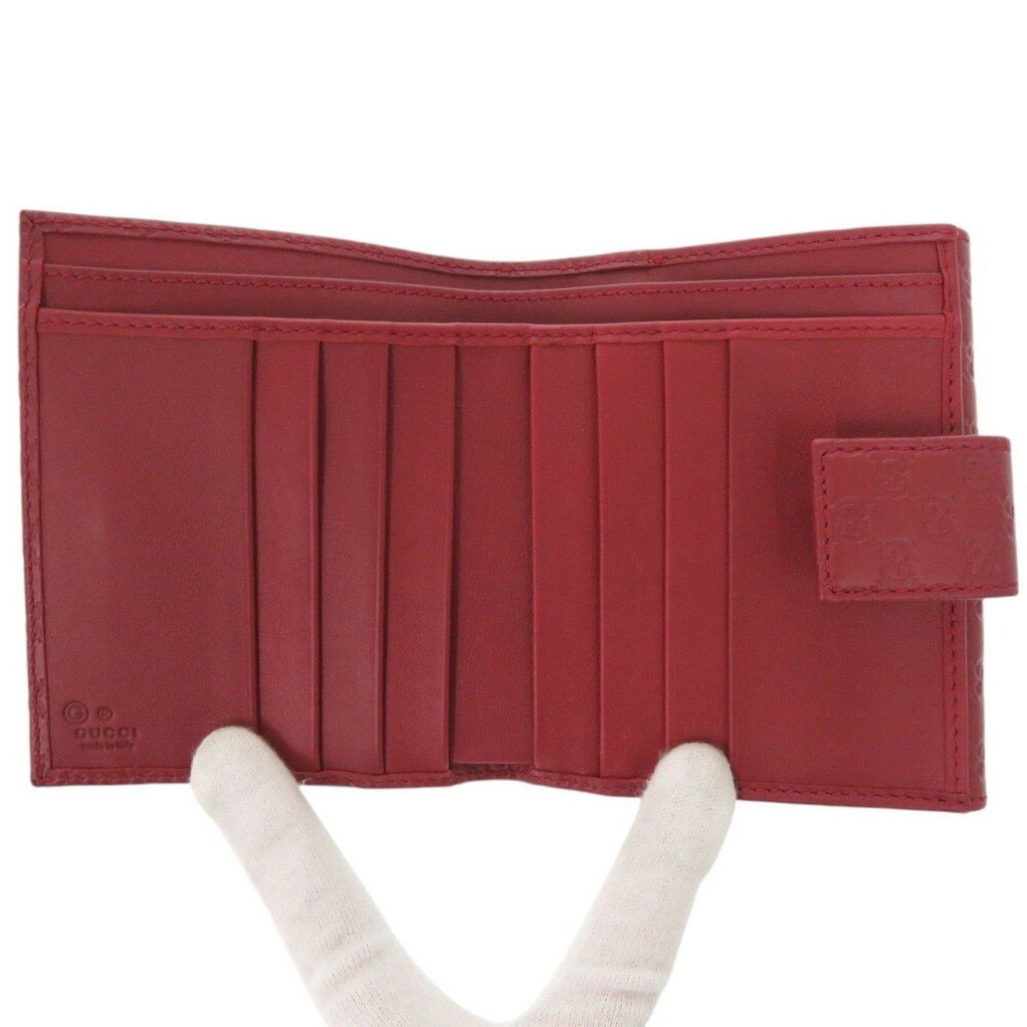 Gucci Red Color Leather Wallet (Bi-Fold)