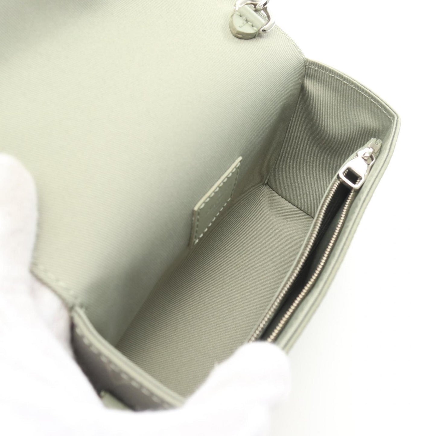 Louis Vuitton Khaki Coated Canvas Leather Shoulder Bag