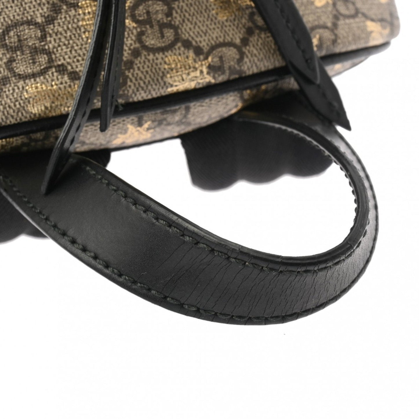 Gucci Black Grayish Pvc Leather Backpack