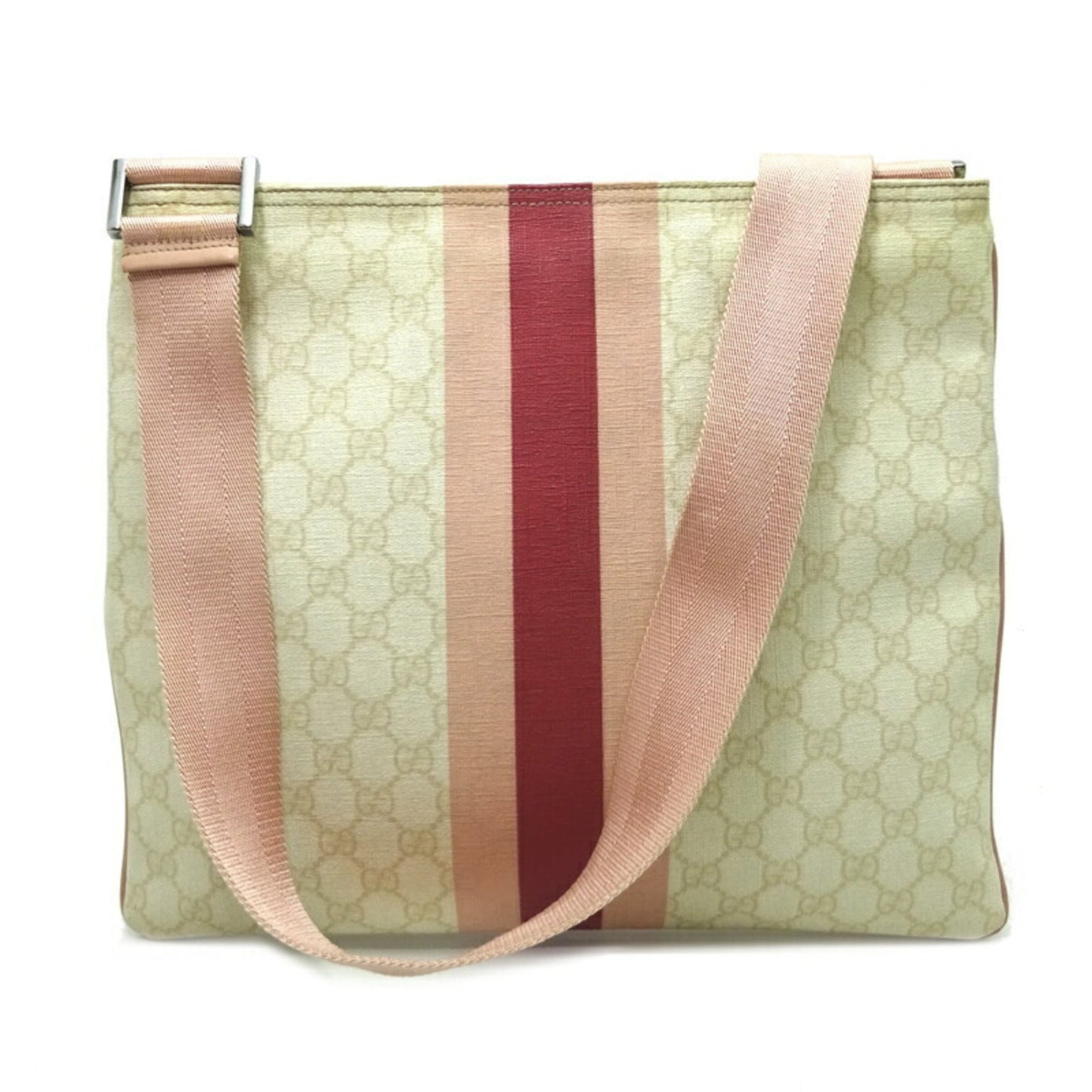 Gucci Beige Pink Gg Supreme Leather Messenger Bag Shoulder Bag