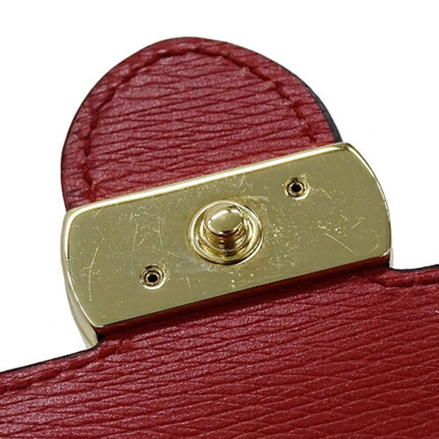 Gucci Red Color Leather Chain/Shoulder Wallet