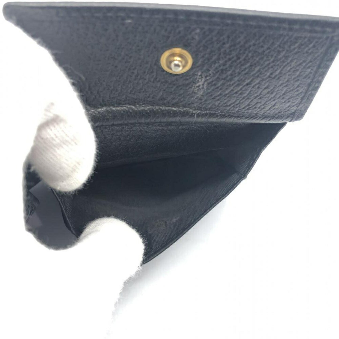 Gucci Black Gray Navy Leather Middle Wallet (Bi-Fold)