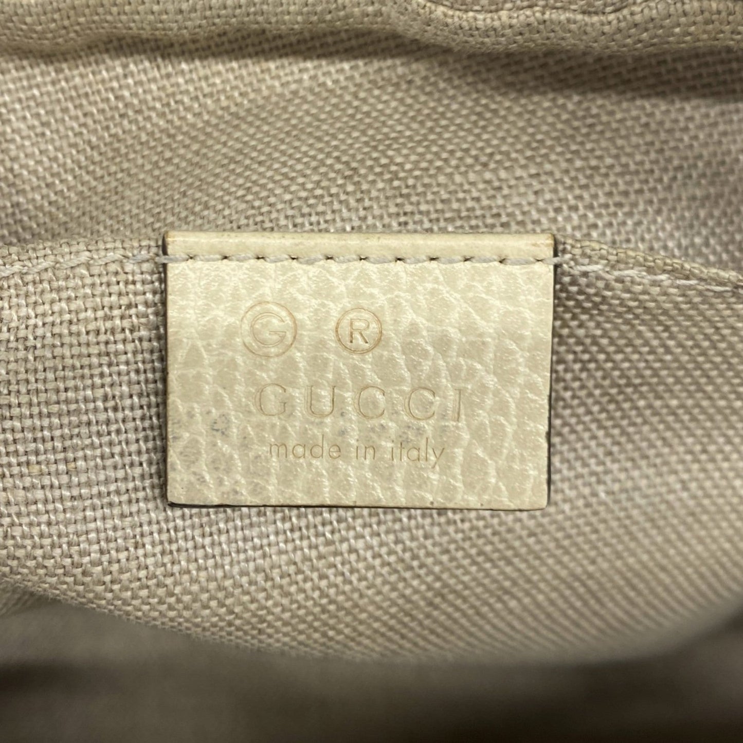 Gucci Brown White Canvas Shoulder Bag