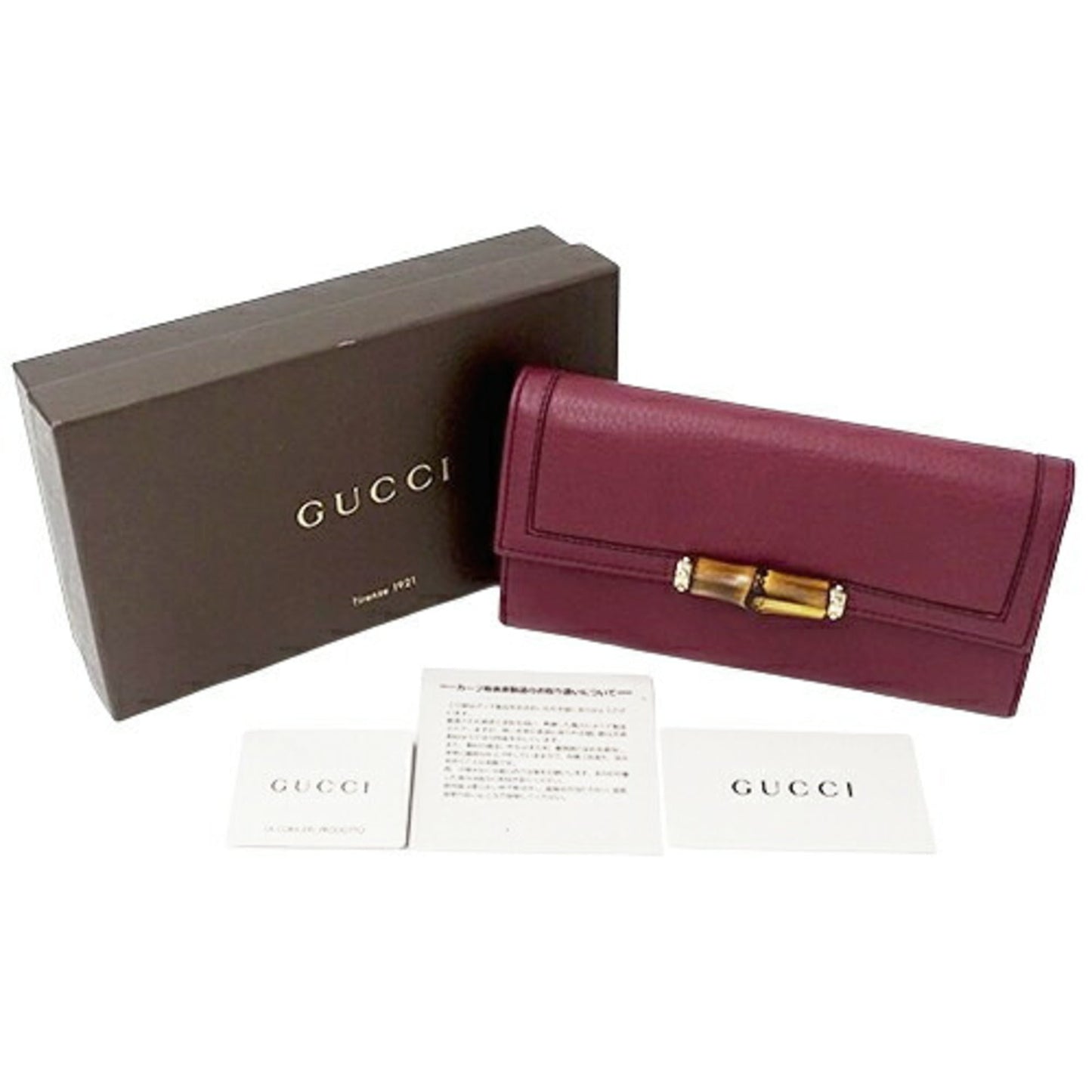 Gucci Wine Leather Long Wallet (Bi-Fold)