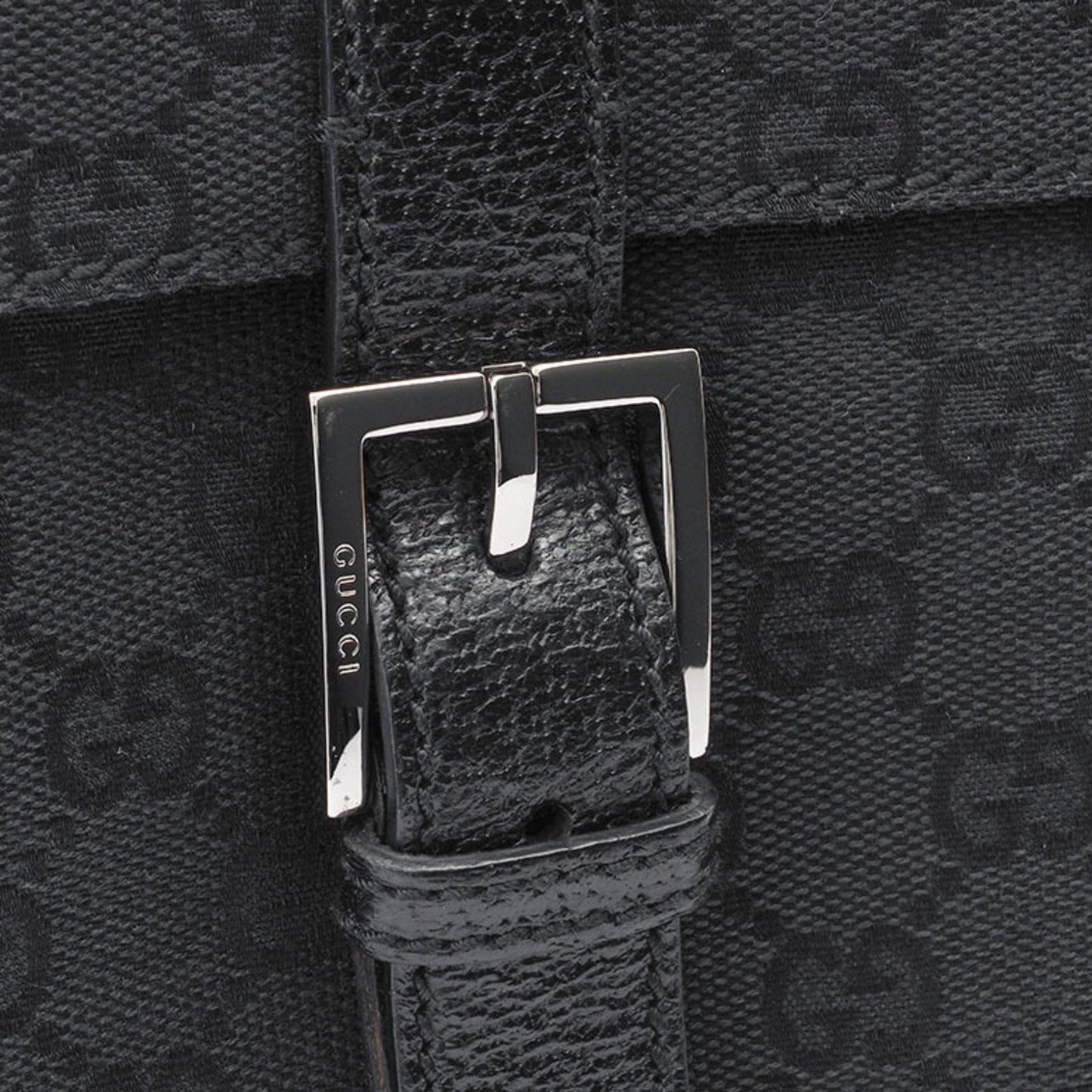 Gucci Gg Canvas Black Canvas Leather Shoulder Bag