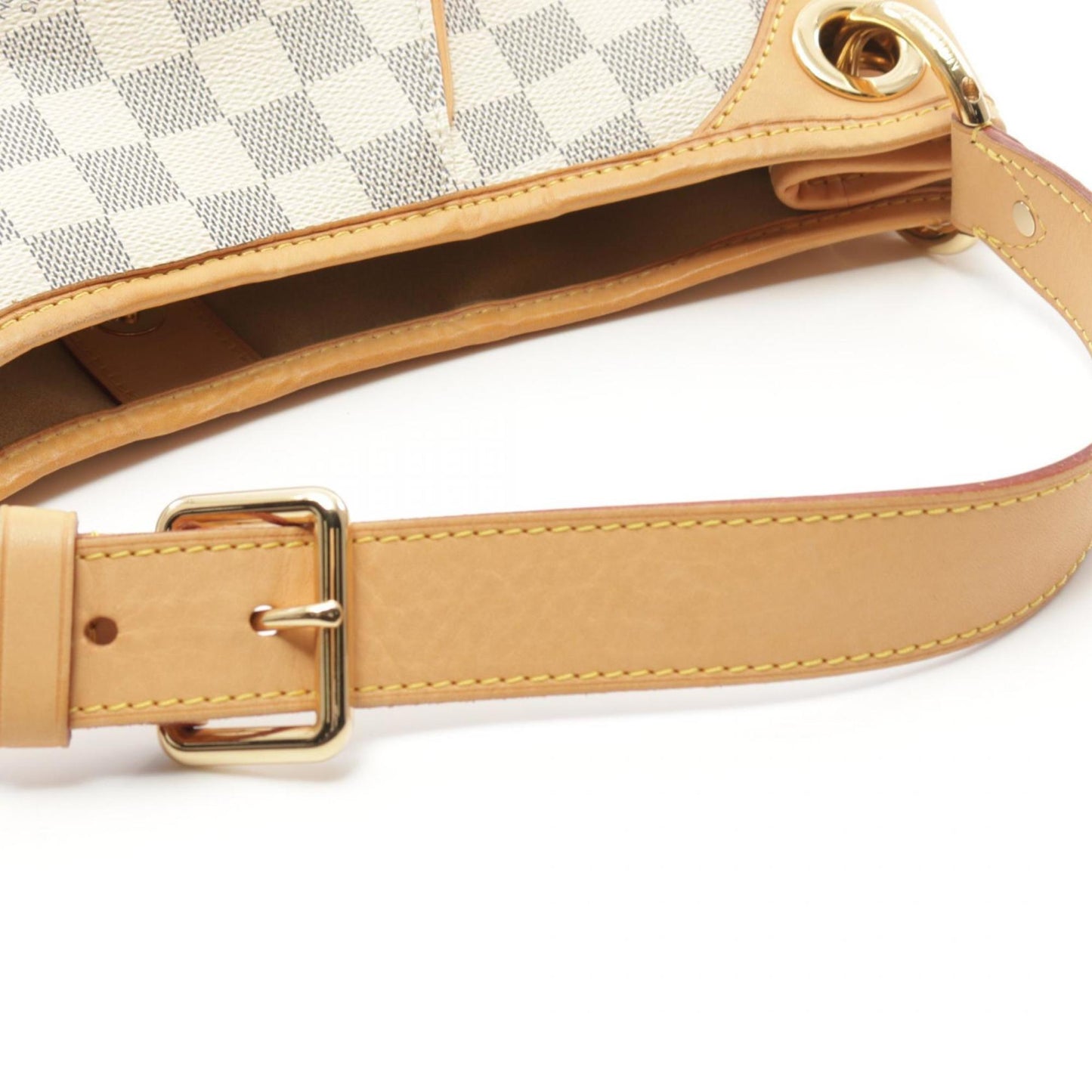 Louis Vuitton Damier Azur White Coated Canvas Leather Shoulder Bag