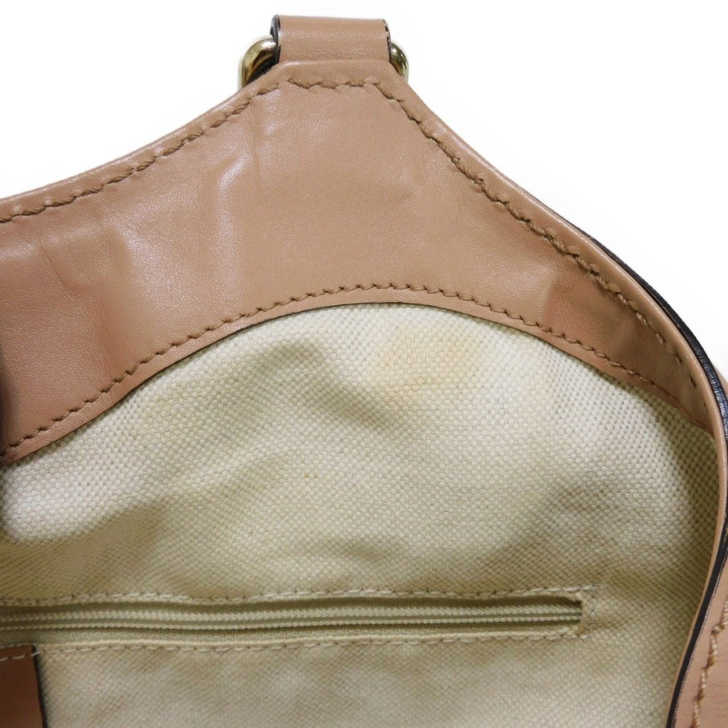 Gucci Beige Canvas Leather Handbag Tote Bag