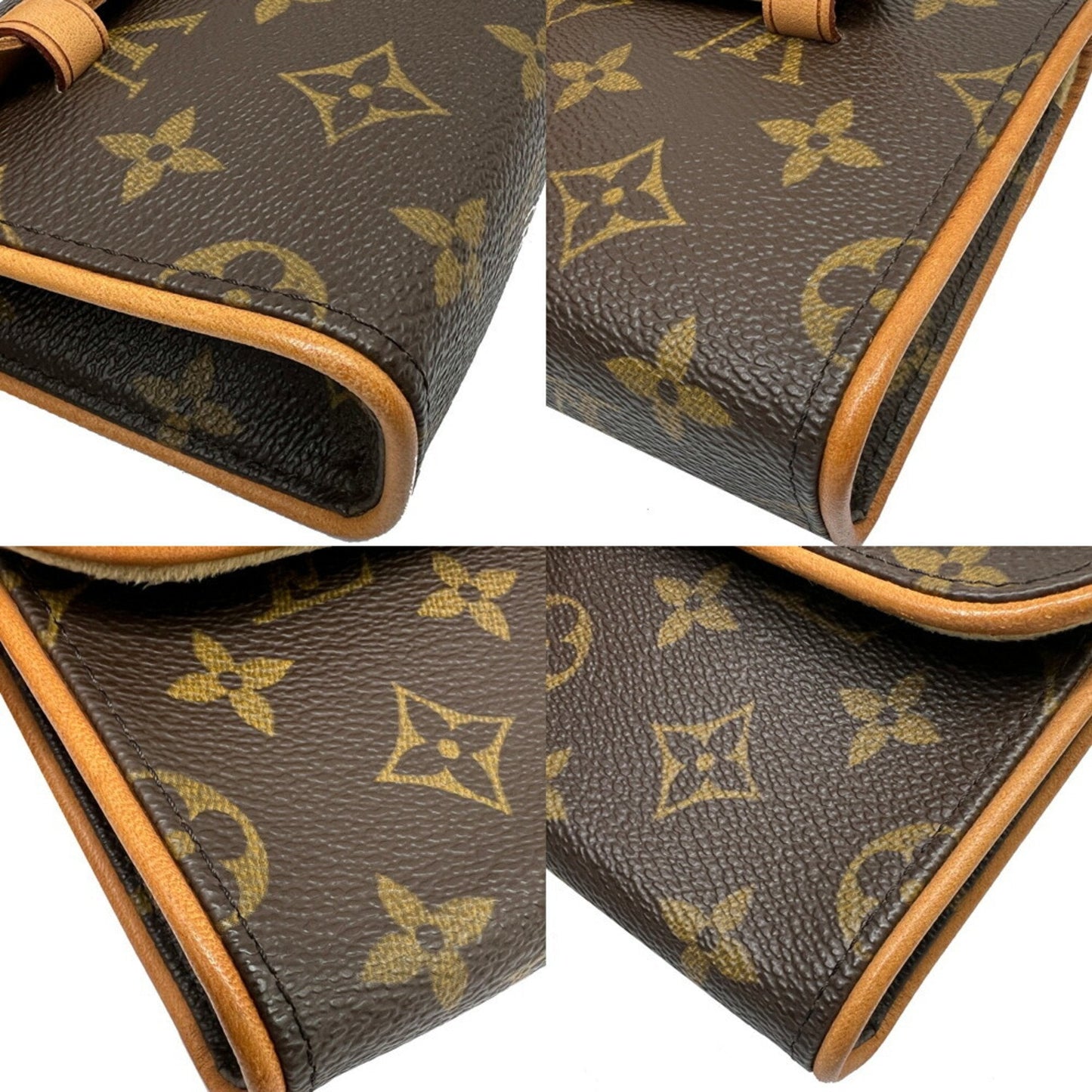 Louis Vuitton Brown Pvc Leather Pochette Pouch Shoulder Bag