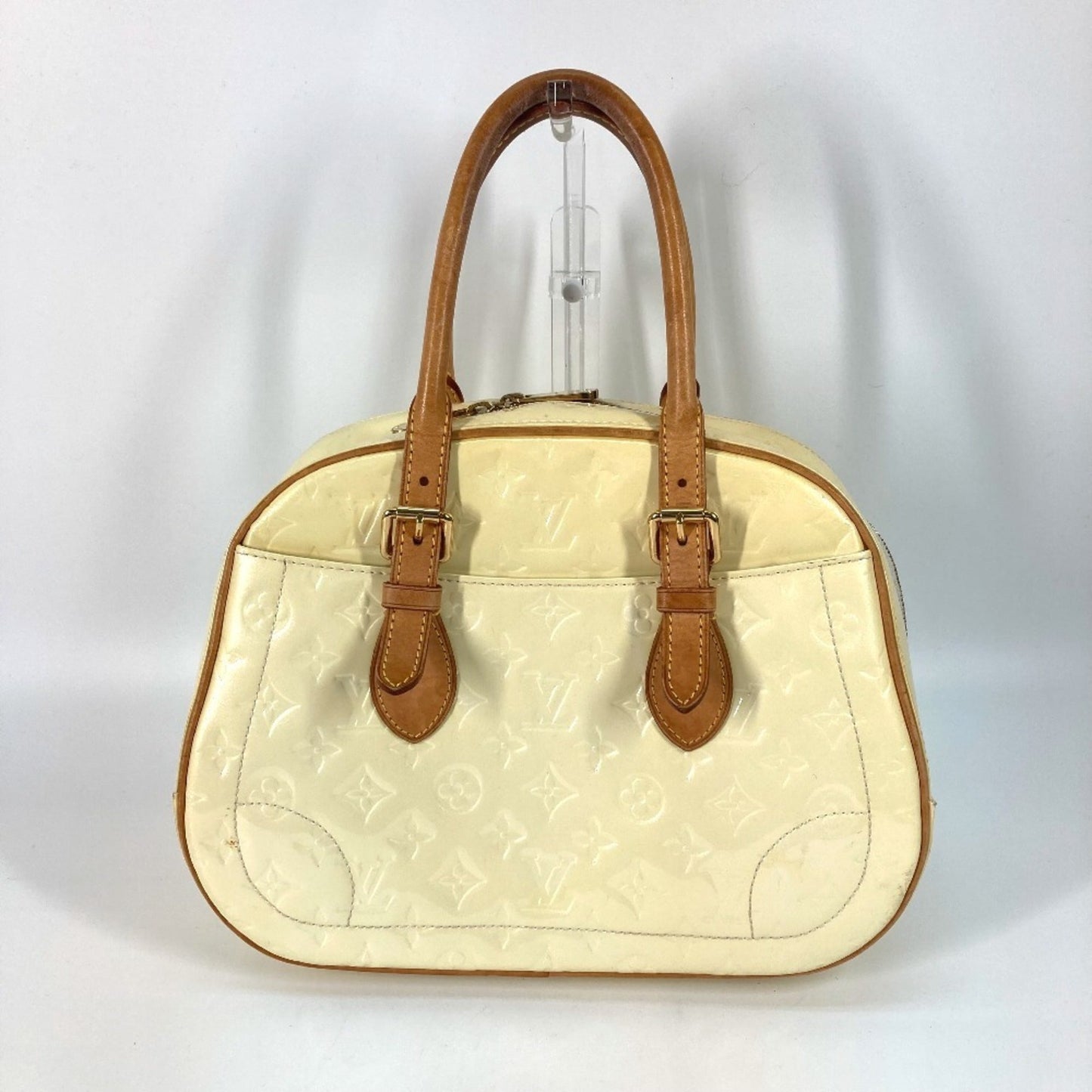 Louis Vuitton Pearl White Monogram Vernis Handbag Shoulder Bag