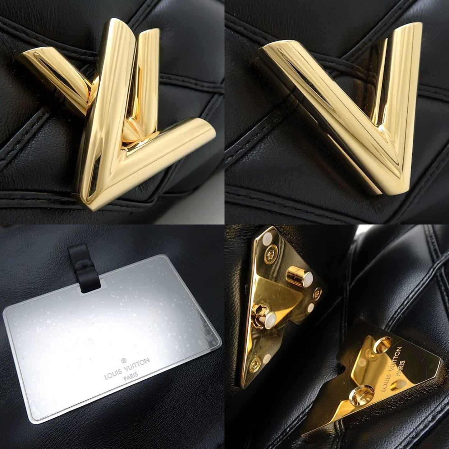 Louis Vuitton Noir Leather Shoulder Bag