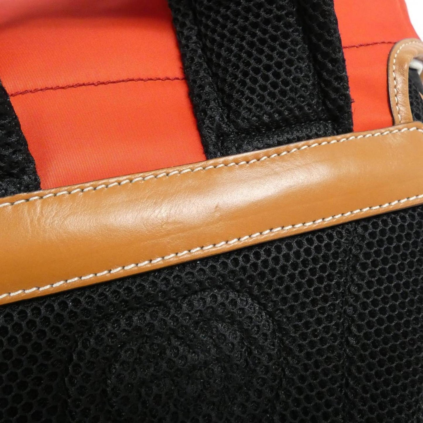 Gucci Beige Red Color Nylon Leather Backpack