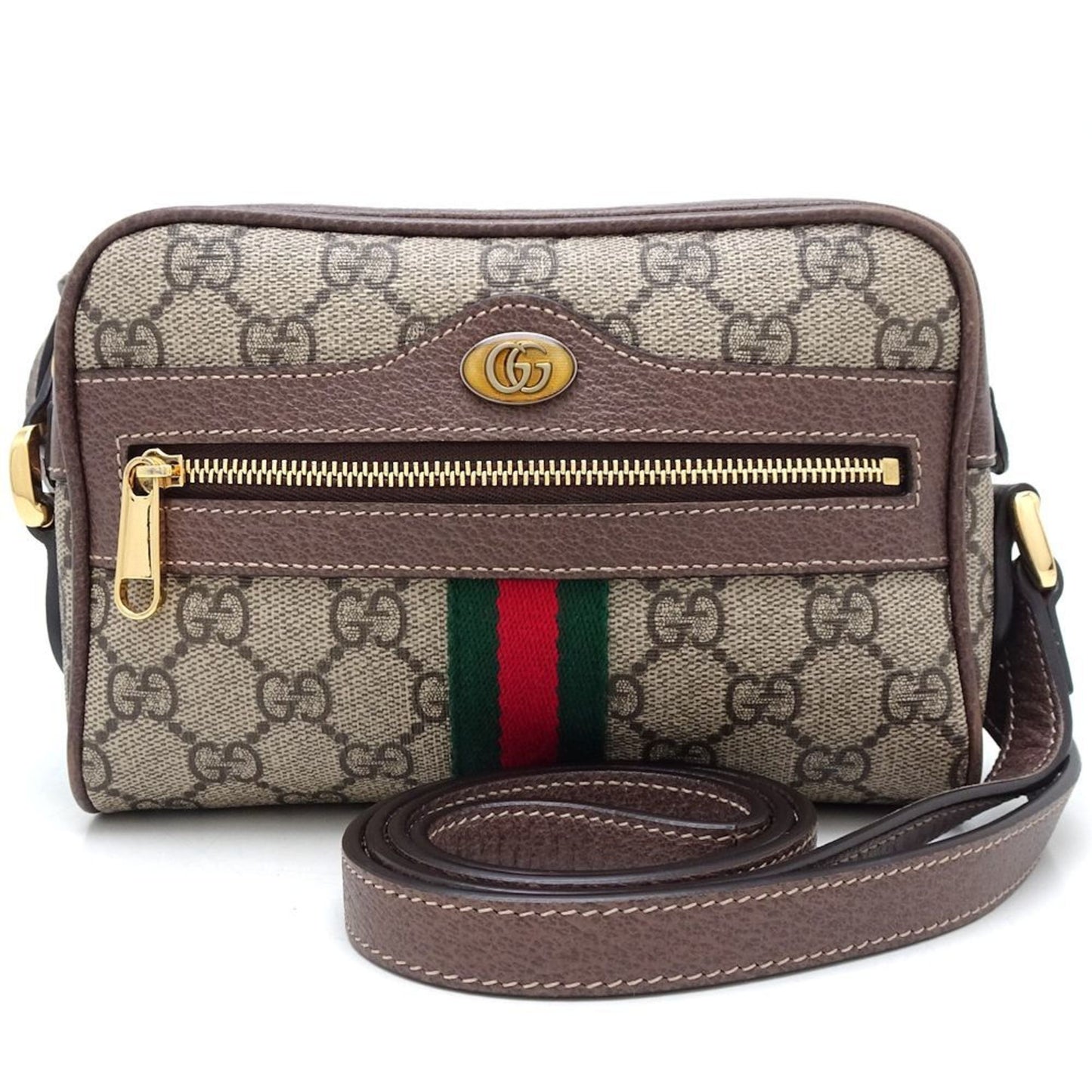 Gucci Beige Gg Supreme Canvas Leather Shoulder Bag ()