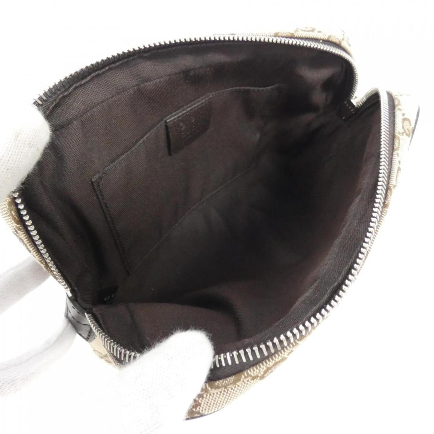 Gucci Beige Brown Gg Canvas Leather Fanny Pack