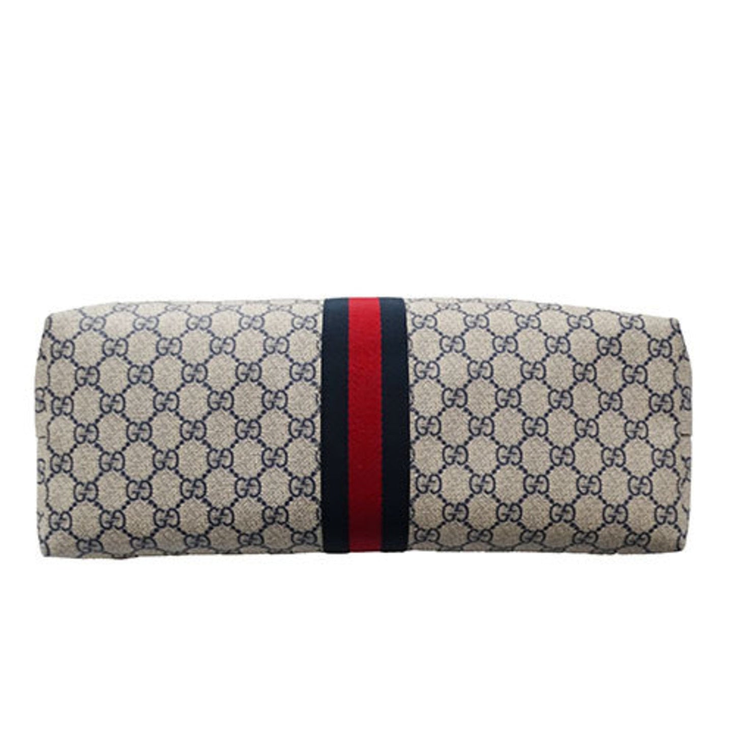 Gucci Ivory Navy Gg Supreme Tote Bag