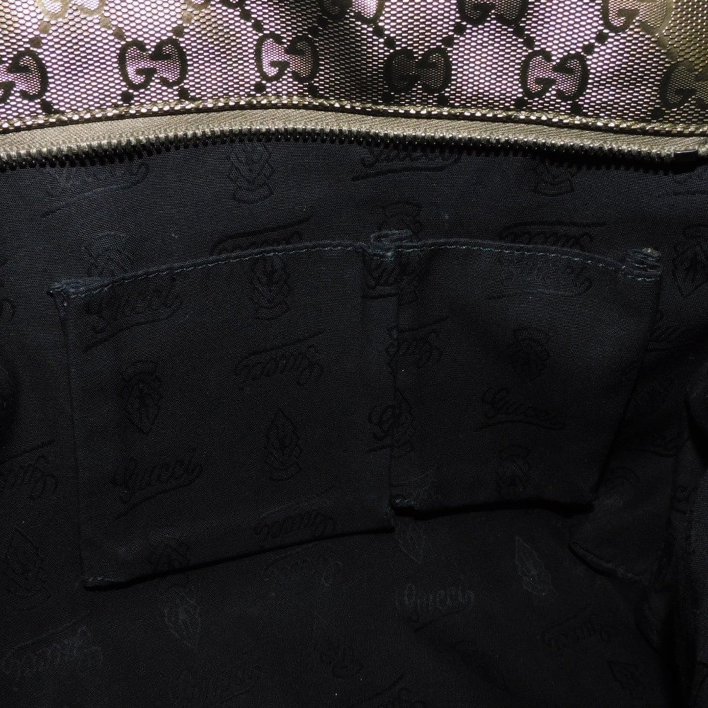 Gucci Gold Khaki Gg Imprimé Canvas Shoulder Bag Tote Bag