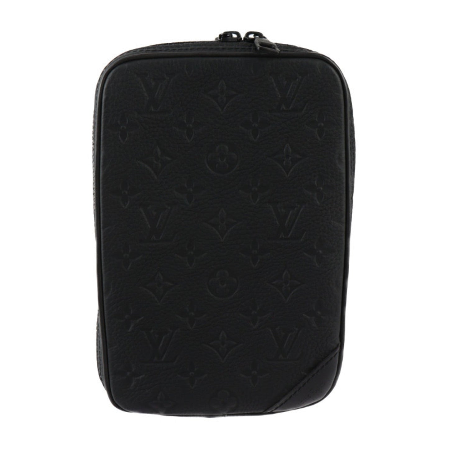 Louis Vuitton Black Orange Leather Handbag Shoulder Bag Sling Bag