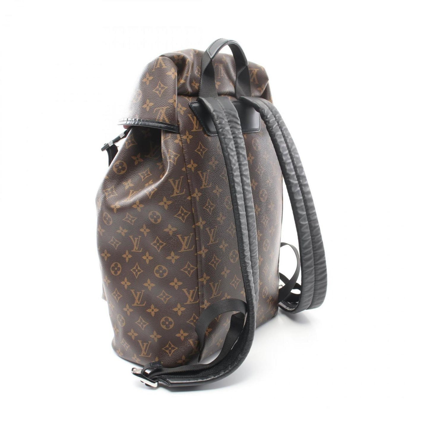 Louis Vuitton Black Brown Coated Canvas Leather Backpack