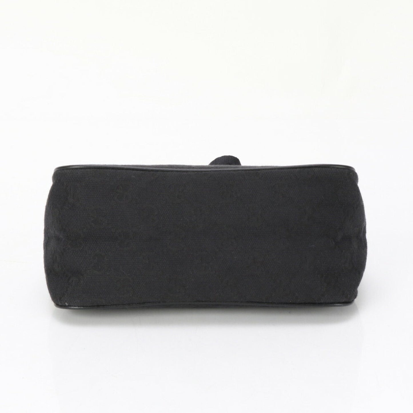 Gucci Gg Canvas Black Leather Canvas Handbag Tote Bag