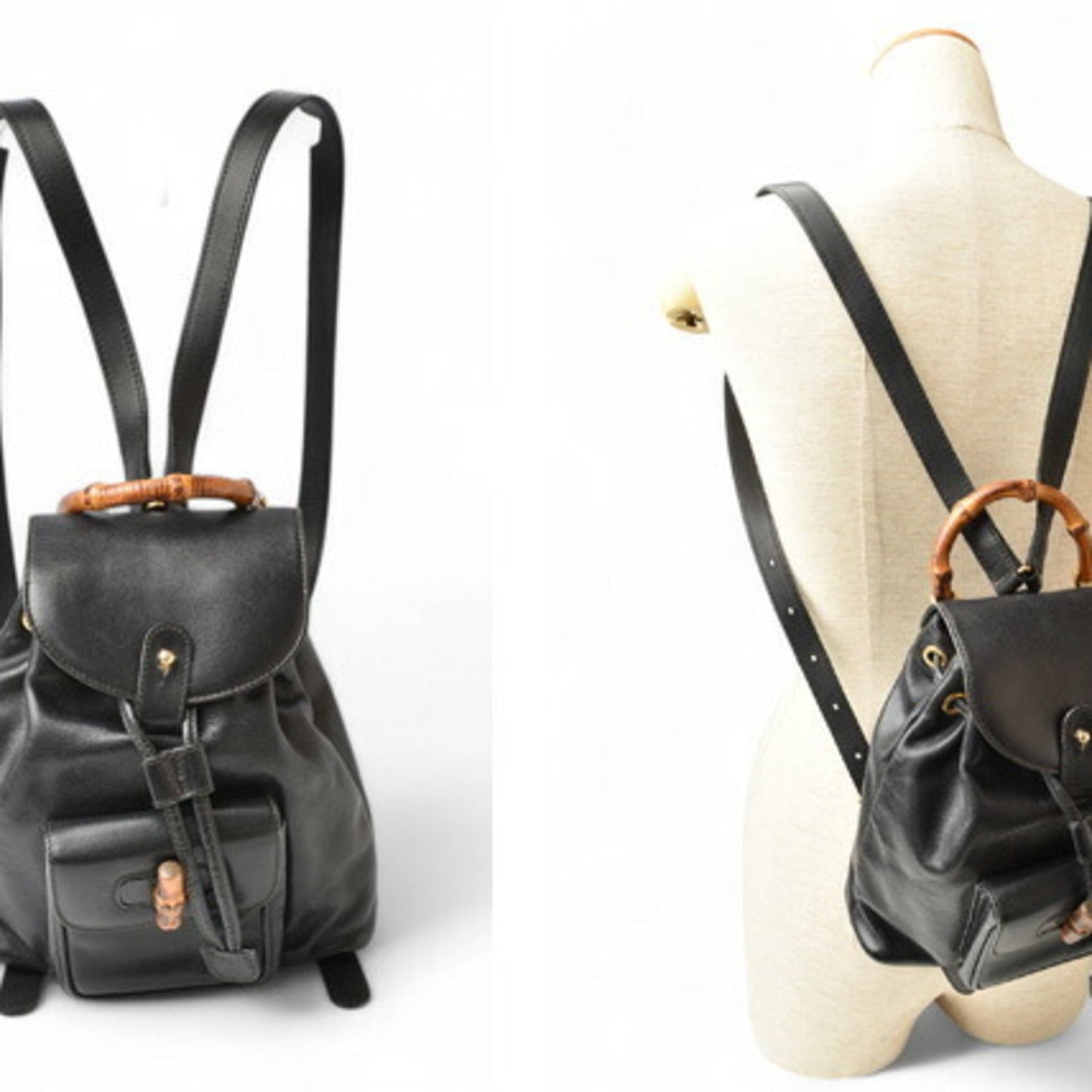 Gucci Black Leather Backpack
