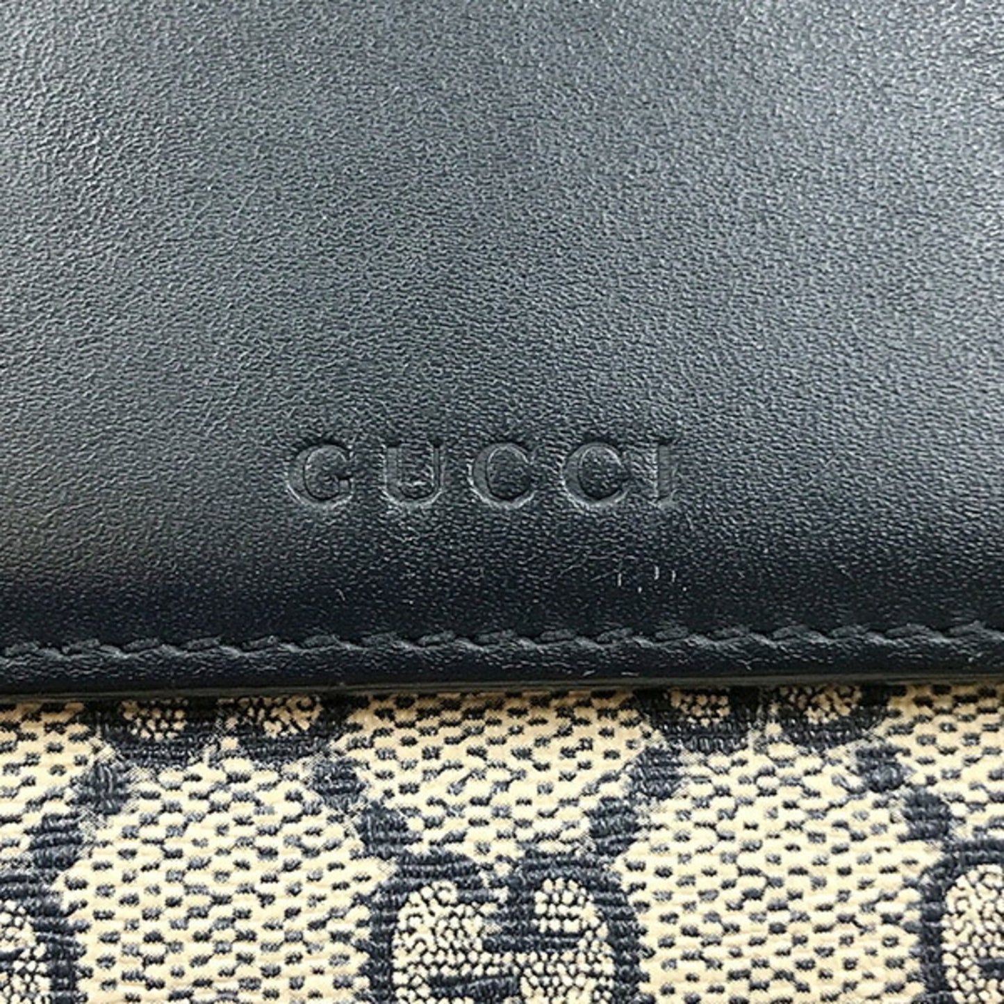 Gucci Navy Pvc Long Bill Wallet (Bi-Fold)
