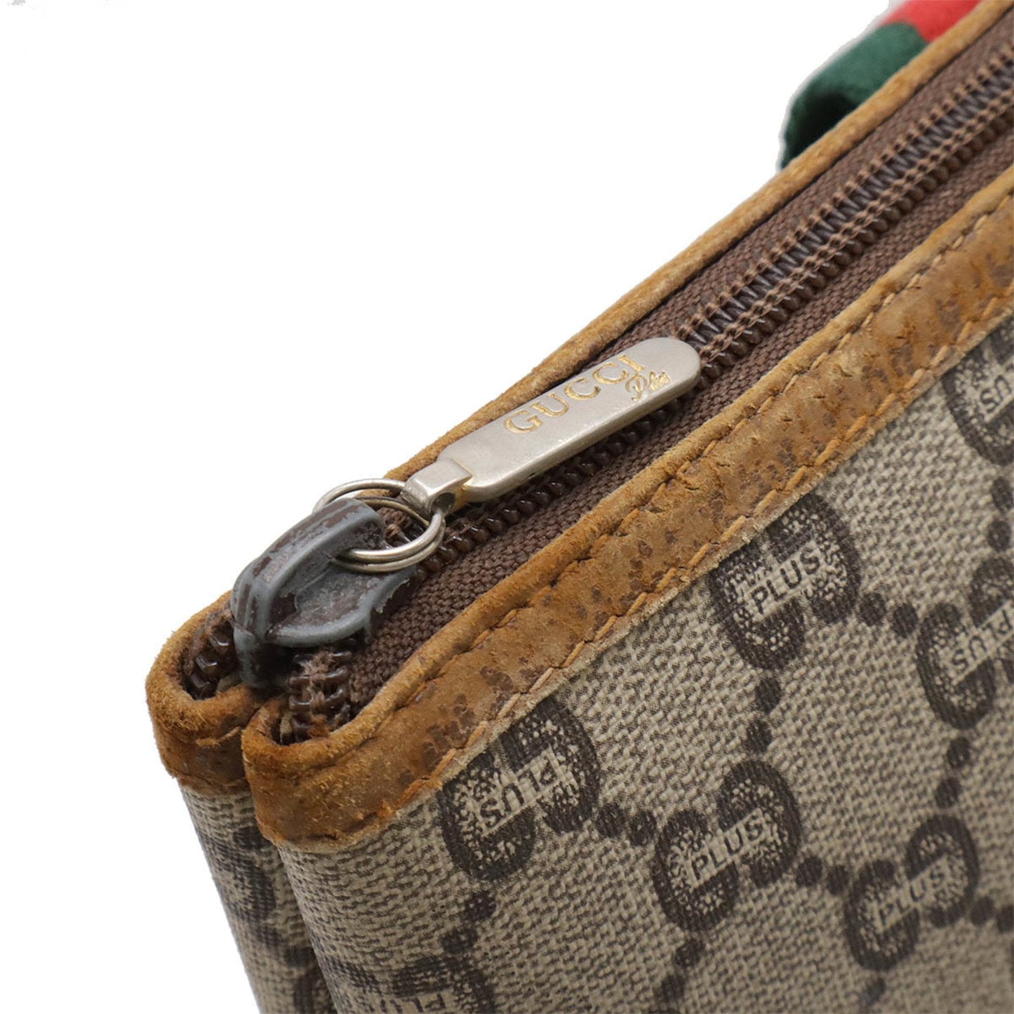 Gucci Beige Brown Green Red Color Pvc Leather Shoulder Bag Tote Bag