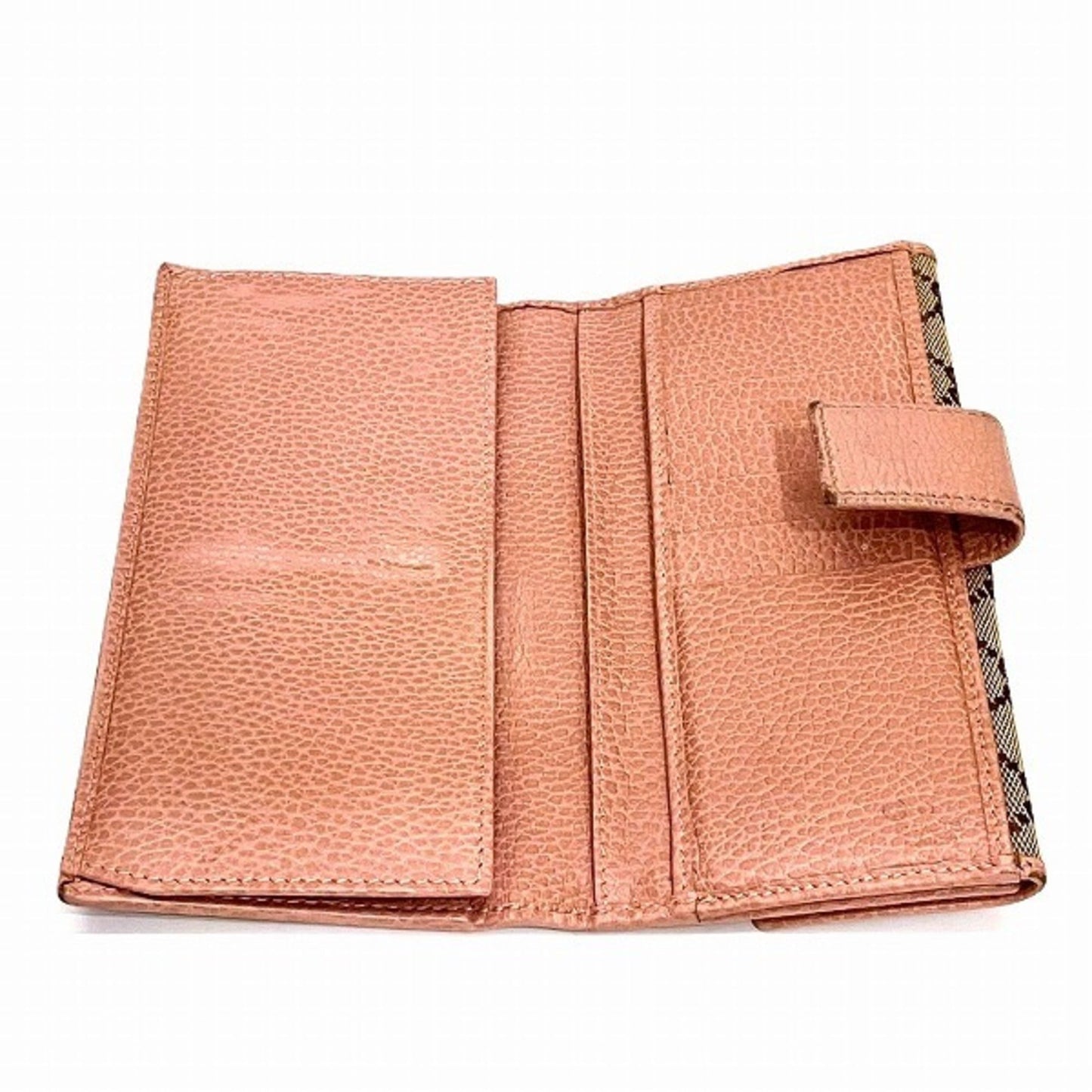Gucci Brown Pink Gg Canvas Leather Coin Purse/Coin Case