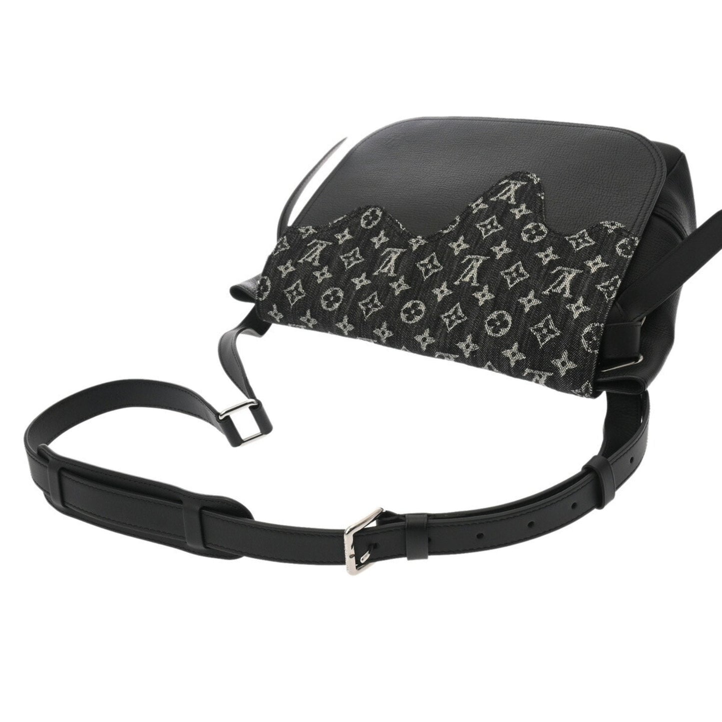 Louis Vuitton Black Denim Canvas Leather Shoulder Bag