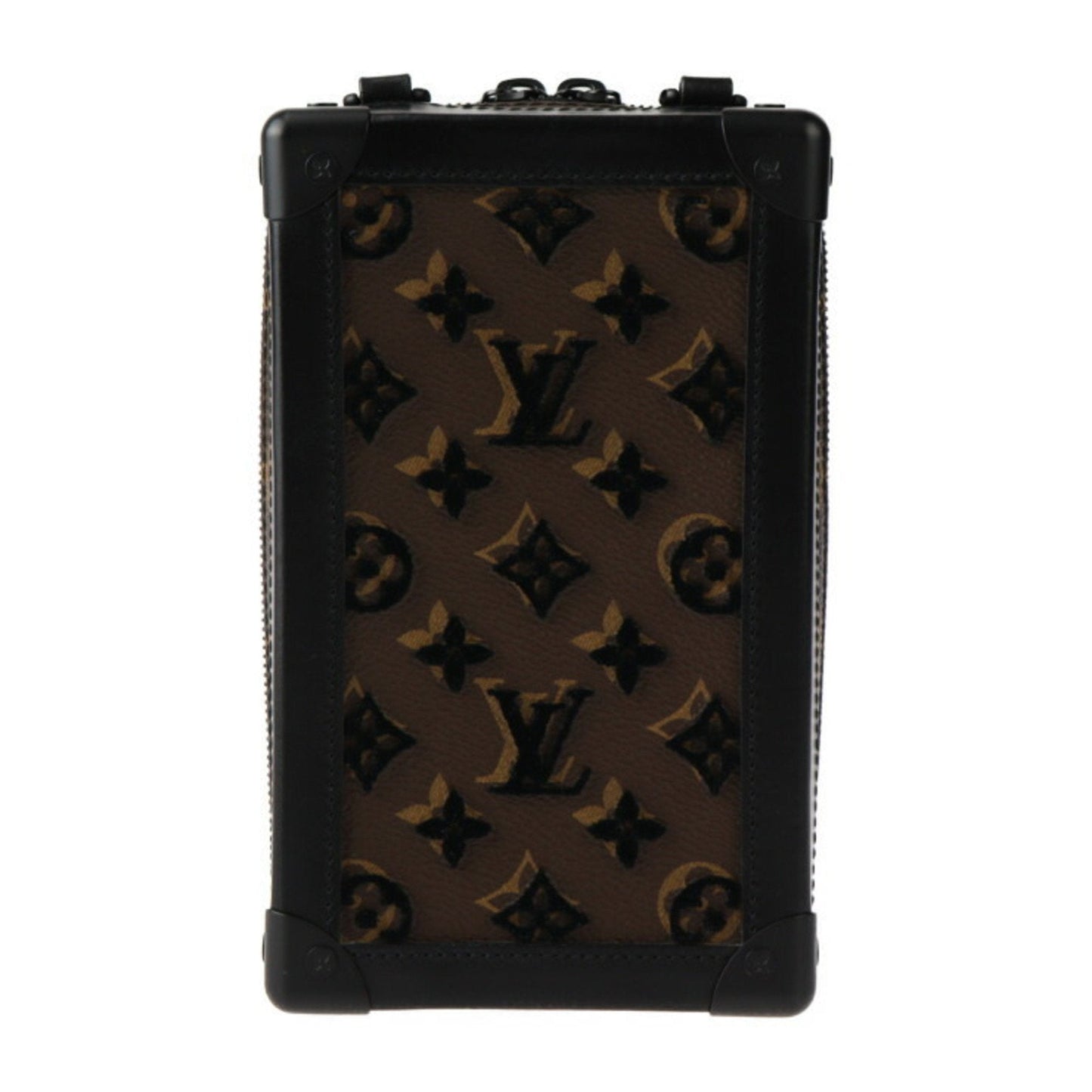 Louis Vuitton Black Brown Monogram Leather Shoulder Bag