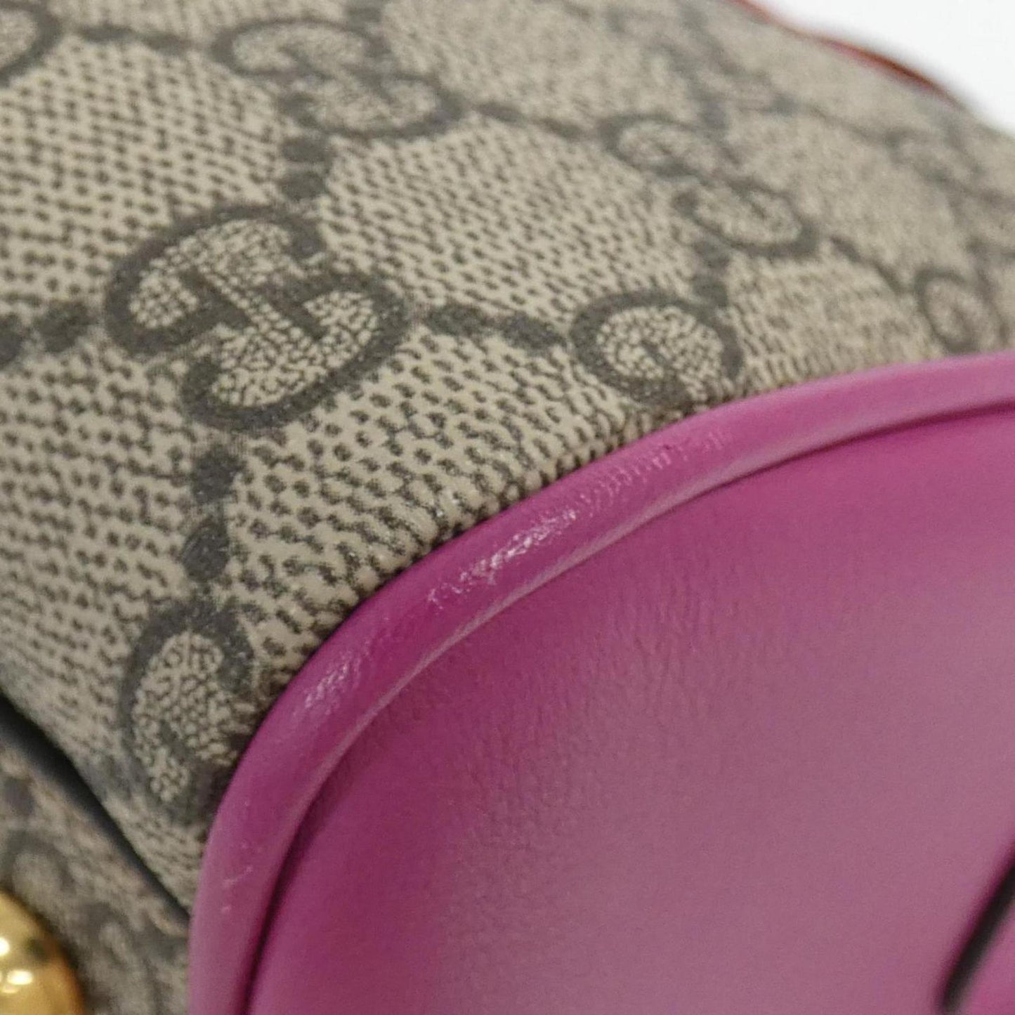 Gucci Beige Pink Gg Supreme Leather Handbag