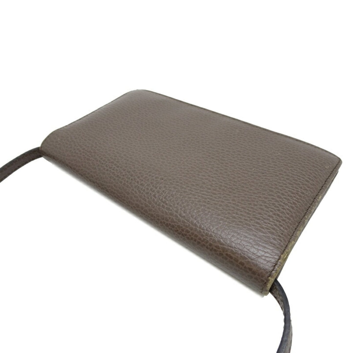 Gucci Grayish Pink Leather Chain/Shoulder Wallet
