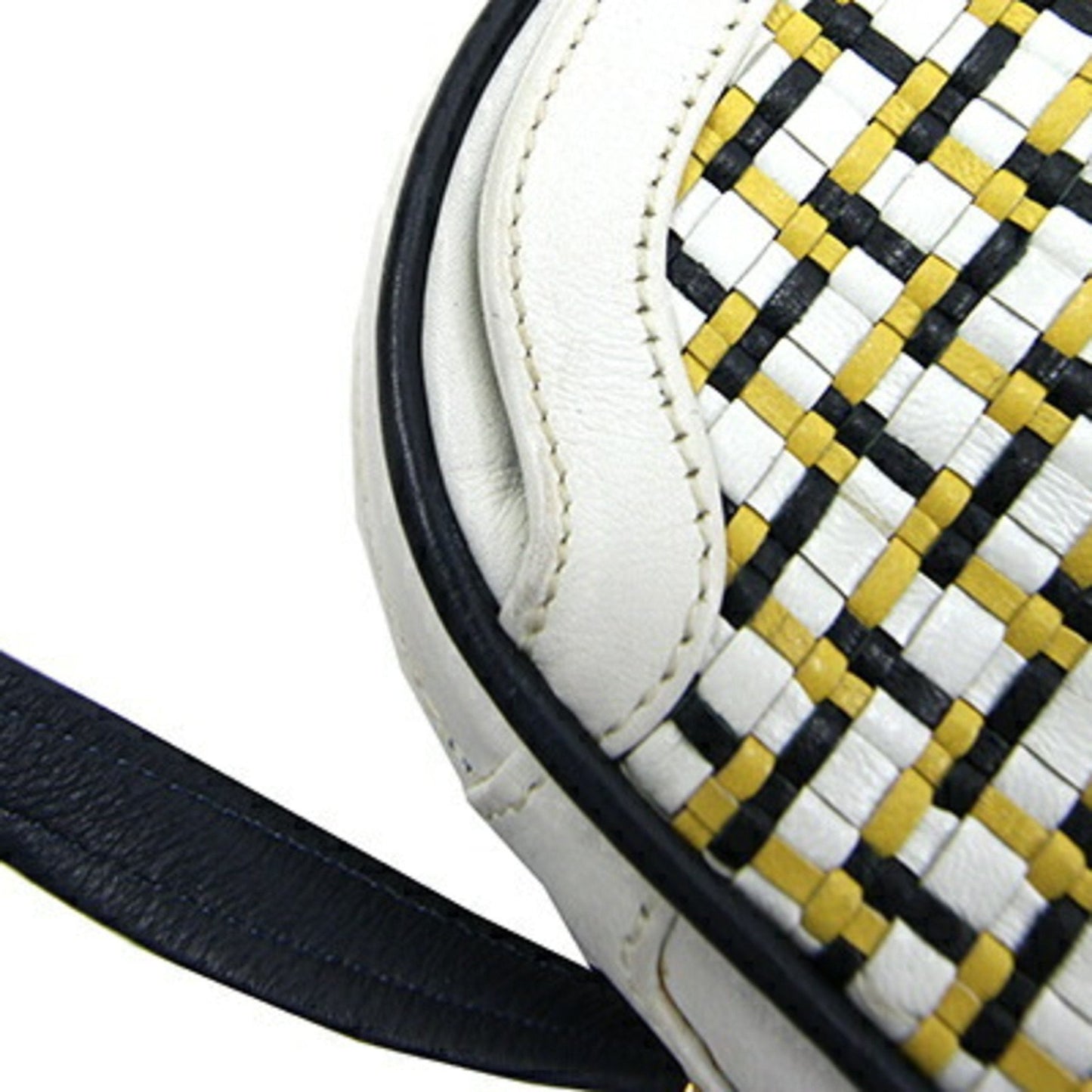 Gucci Navy White Yellow Leather Pochette Shoulder Bag