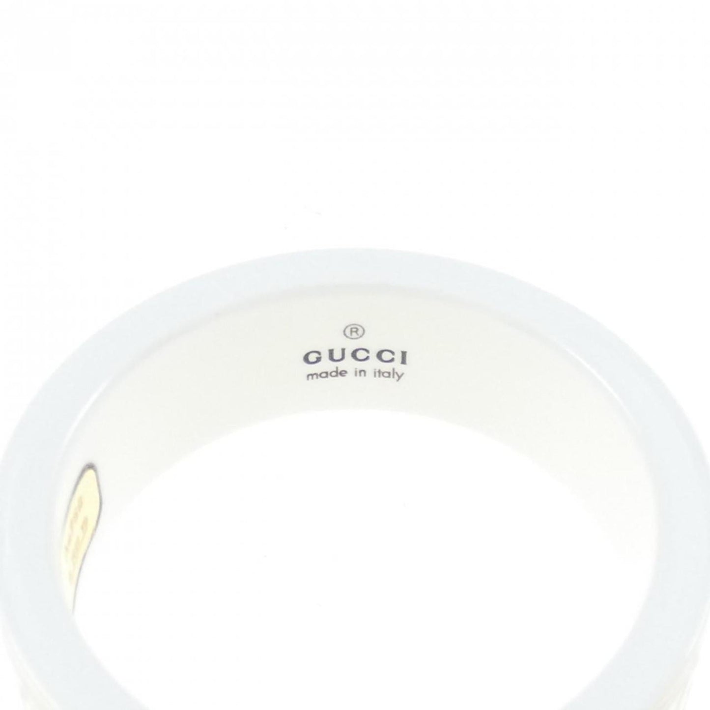 Gucci White Yellow Gold Ceramic Yellow Gold (18K) Band Ring