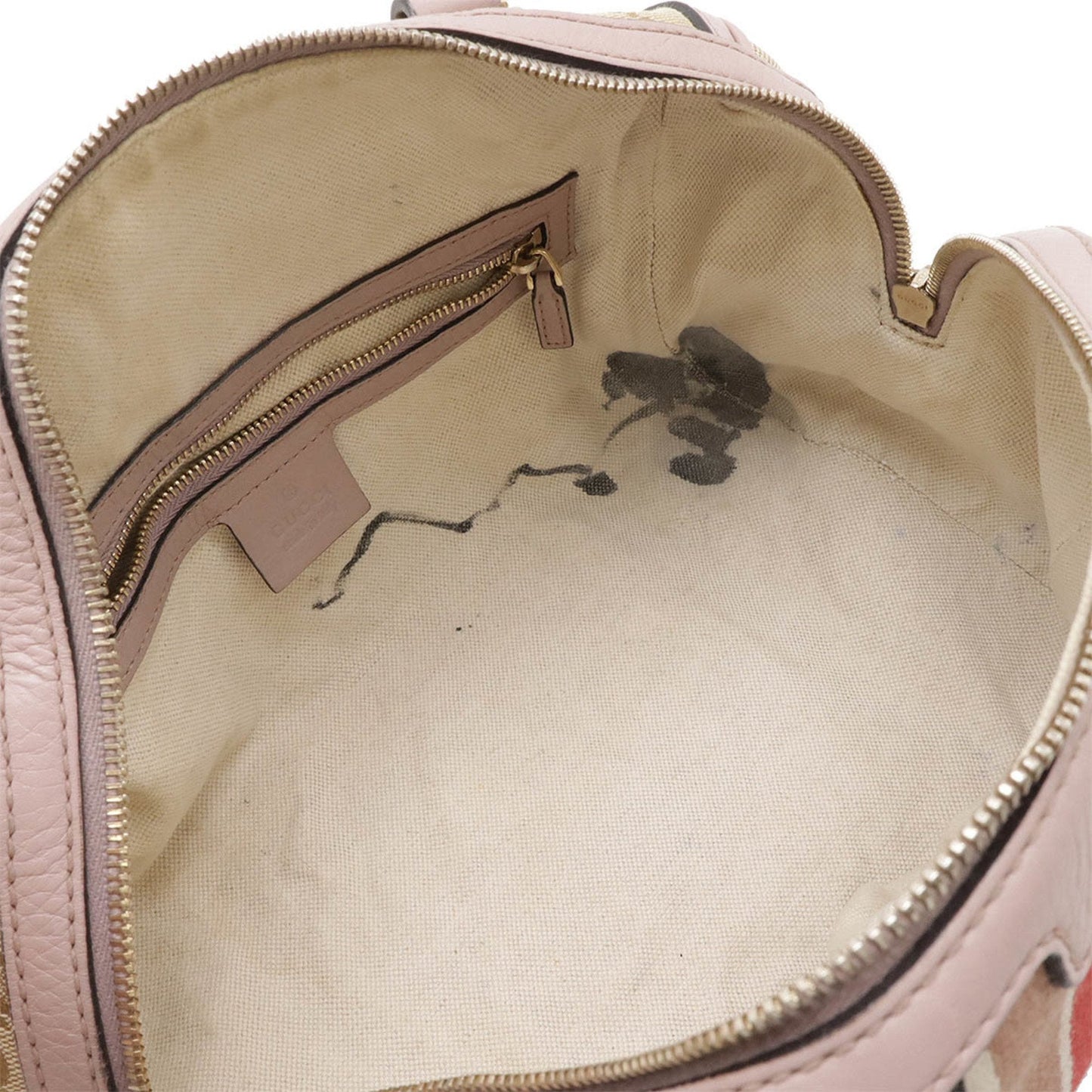 Gucci Gg Canvas Beige Light Purple Multi-Color Gg Canvas Leather Handbag Shoulder Bag
