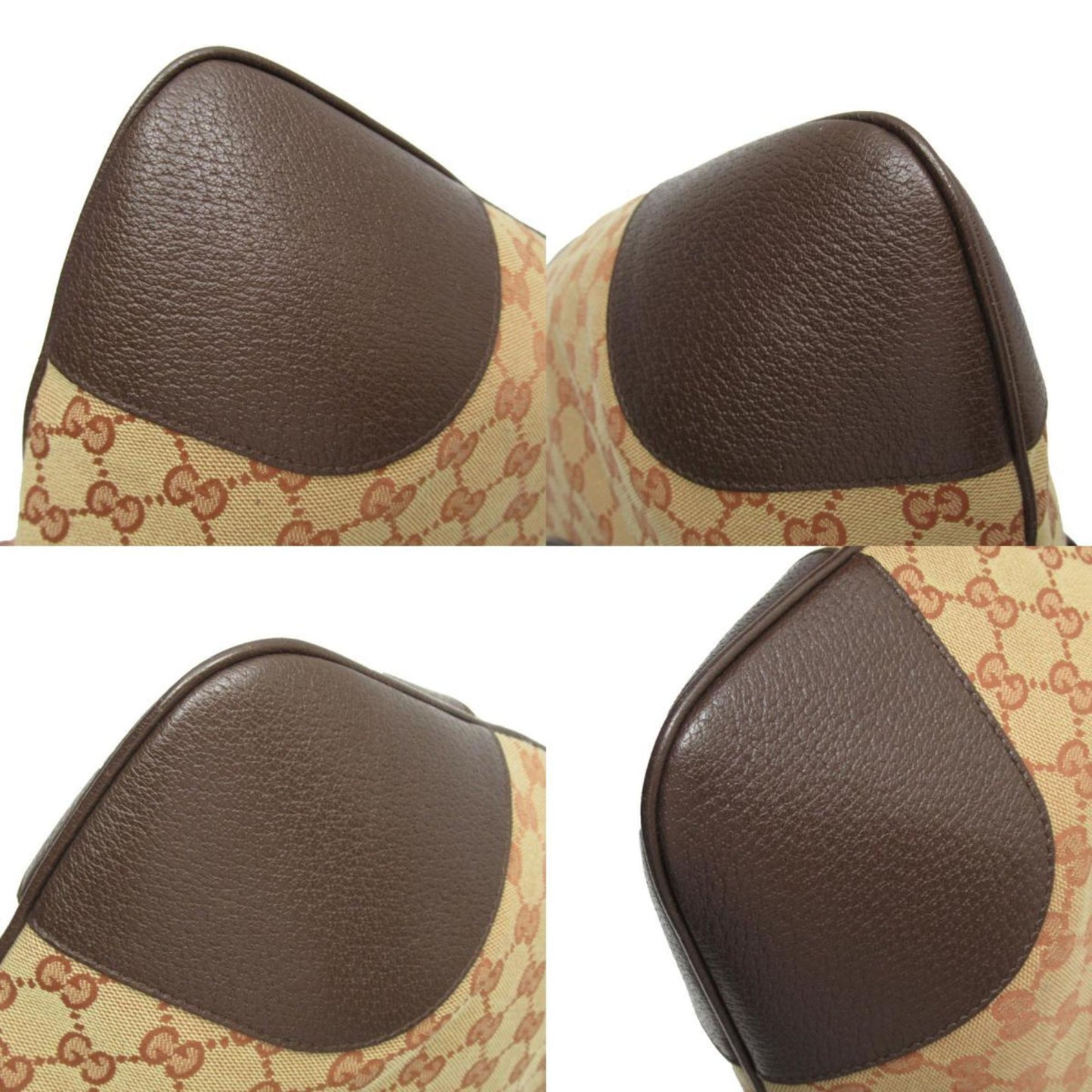 Gucci Beige Brown Orange Gg Canvas Leather Shoulder Bag