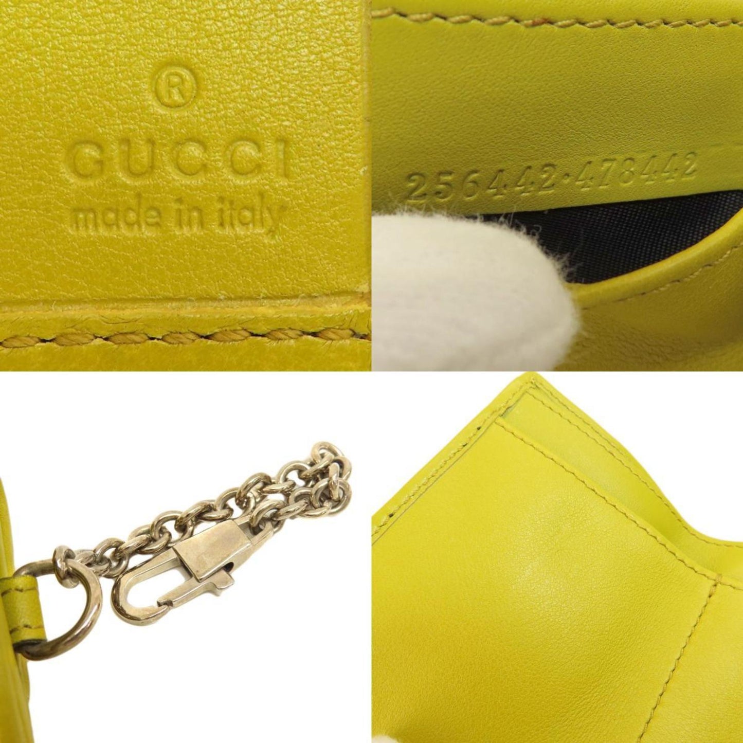 Gucci Black Yellow Leather Wallet (Bi-Fold)