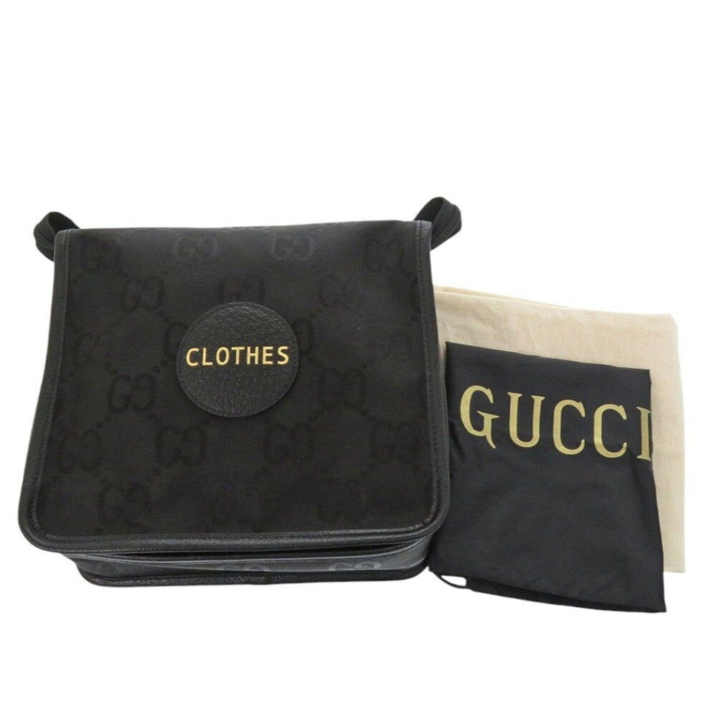 Gucci Black Nylon Canvas Leather Pouch