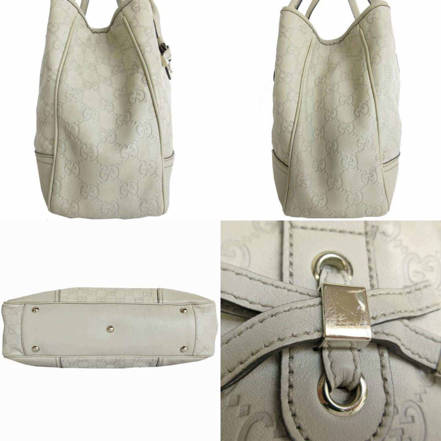 Gucci Beige Leather Handbag Tote Bag
