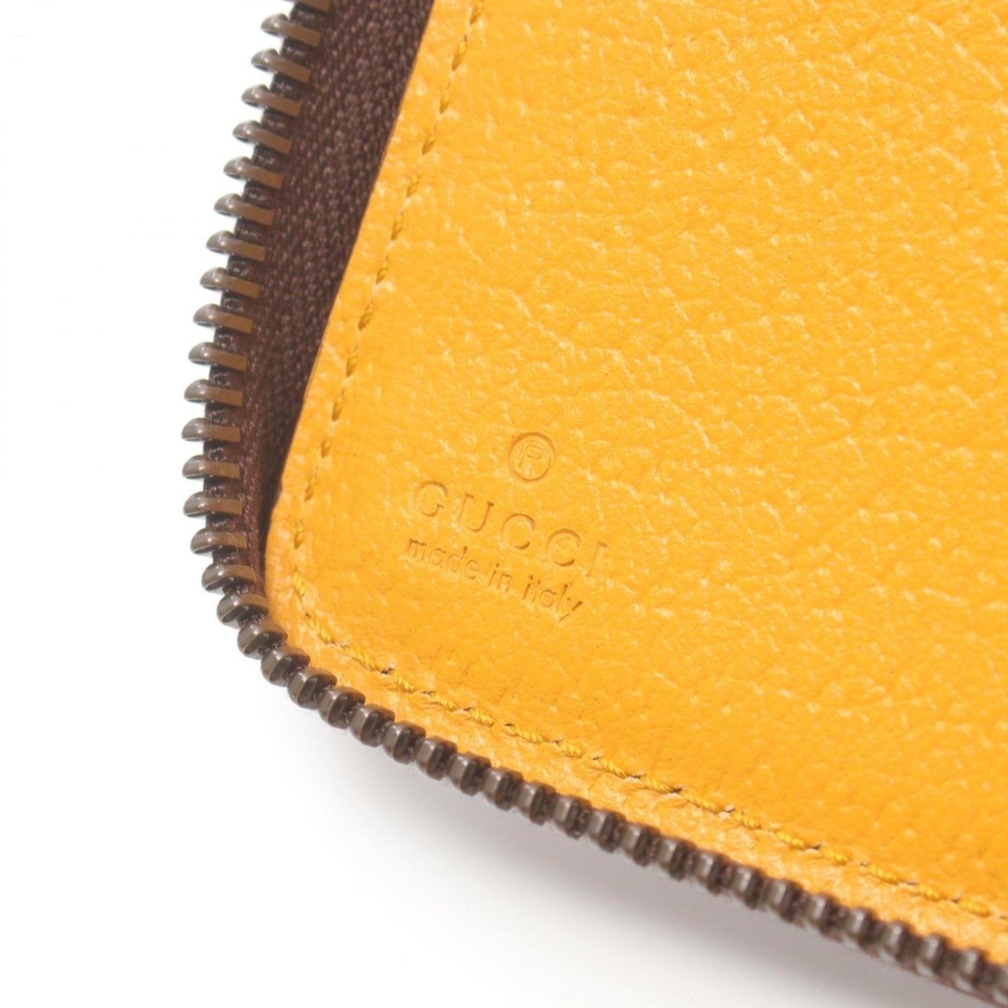 Gucci Beige Brown Pvc Coated Canvas Leather Long Wallet (Bi-Fold)