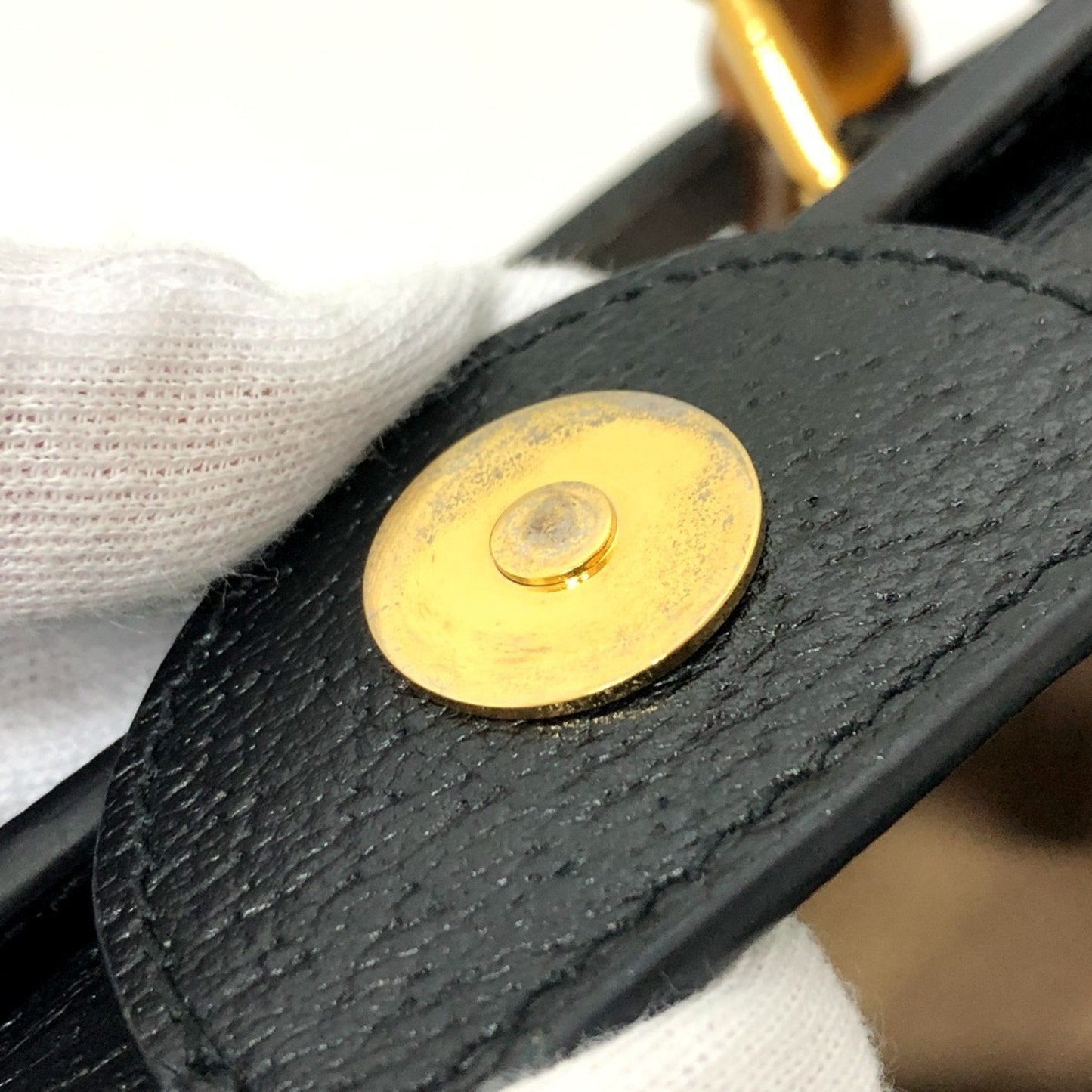Gucci Black Bamboo Leather Handbag Shoulder Bag