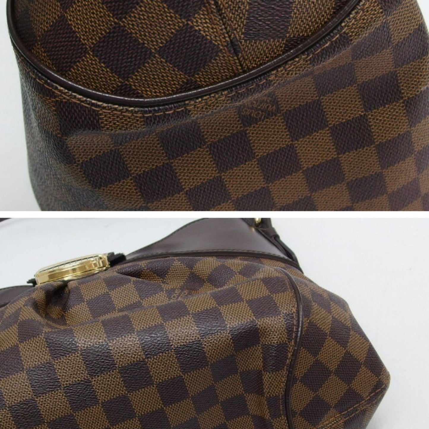 Louis Vuitton Damier Canvas Dark Brown Damier Canvas Leather Shoulder Bag