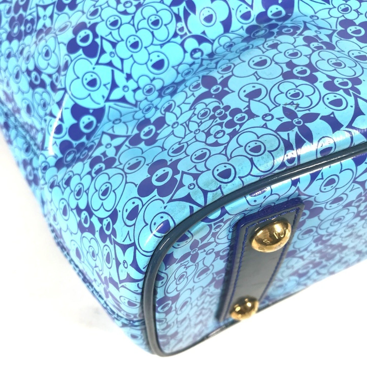 Louis Vuitton Blue Pvc Leather Shoulder Bag Tote Bag